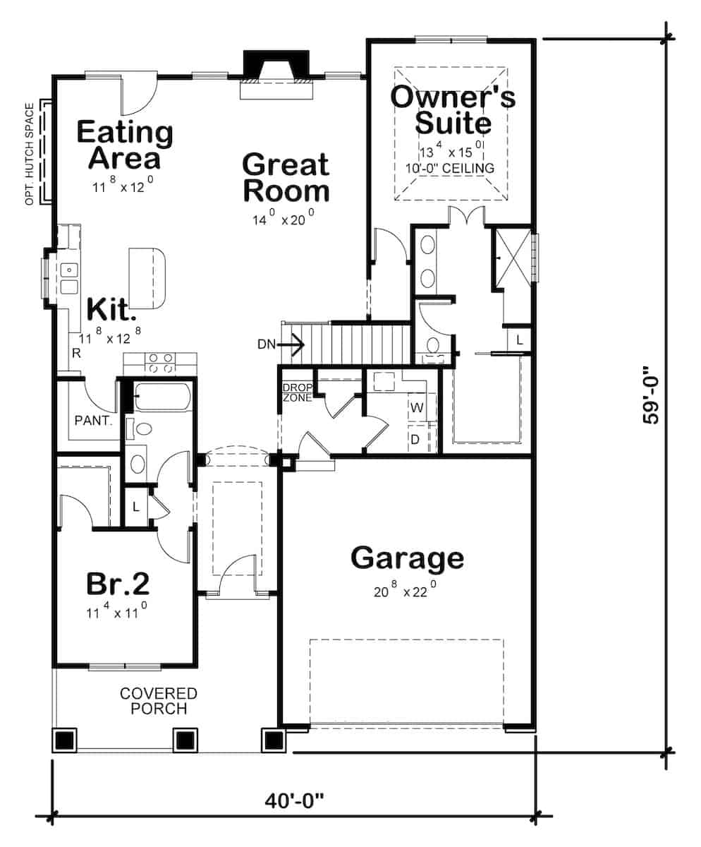 Main Level of Ranch Plan #120-2687