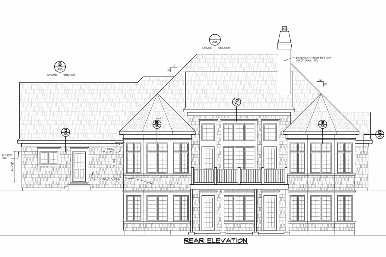 Home Plan Rear Elevation of this 3-Bedroom,4683 Sq Ft Plan -120-2690