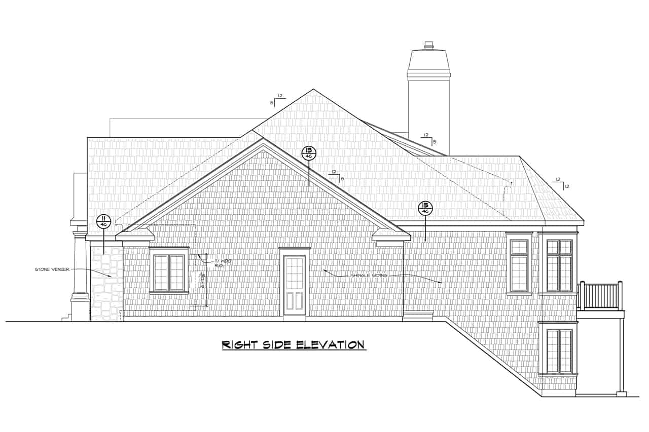 Home Plan Right Elevation of this 3-Bedroom,4683 Sq Ft Plan -120-2690