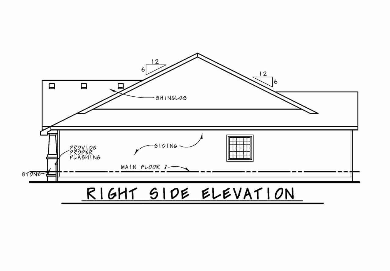 Home Plan Right Elevation of this 3-Bedroom,1898 Sq Ft Plan -120-2692
