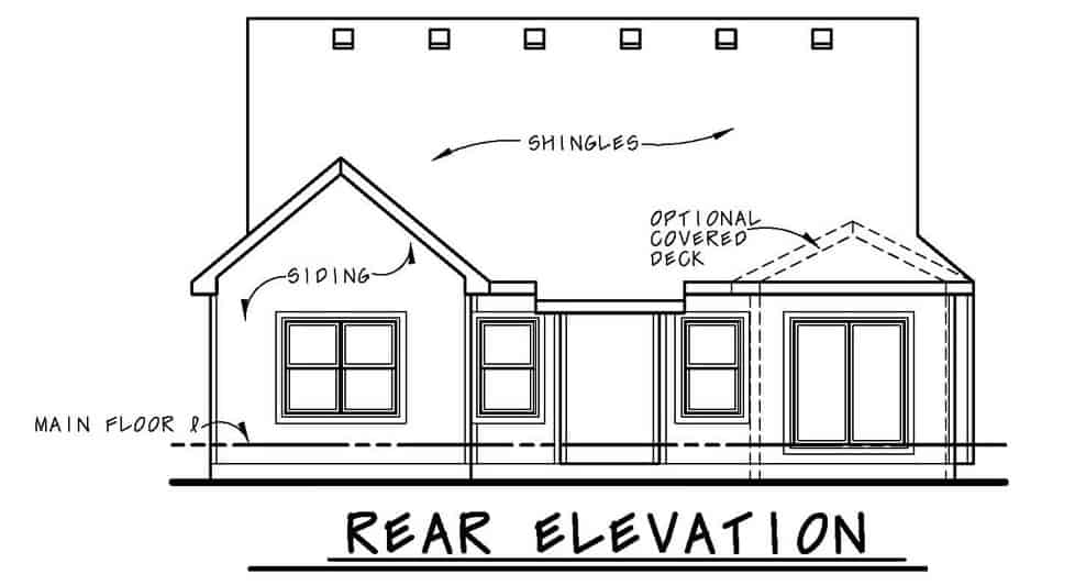 Home Plan Rear Elevation of this 3-Bedroom,1898 Sq Ft Plan -120-2692
