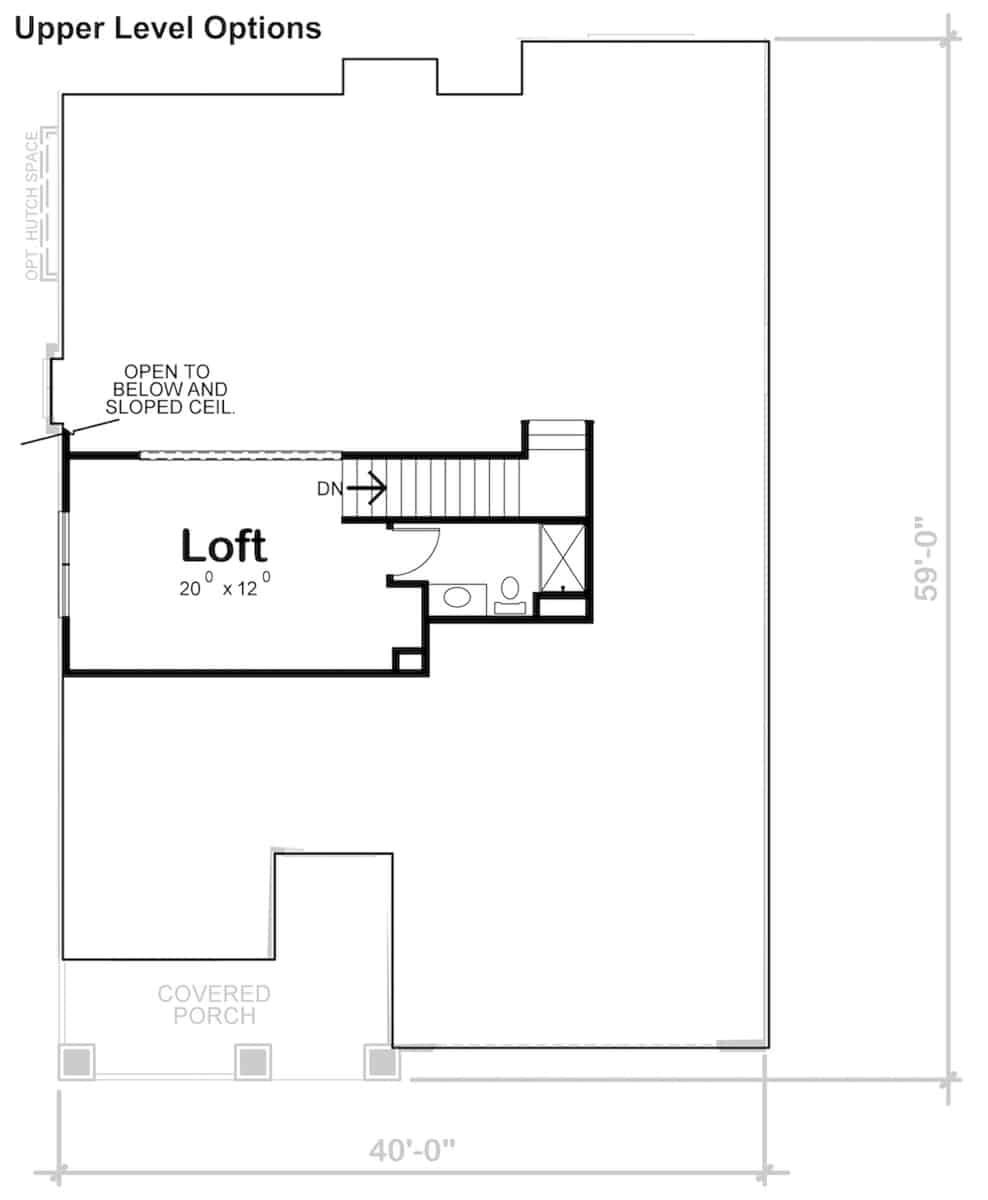Upper Level of Farmhouse Plan #120-2692