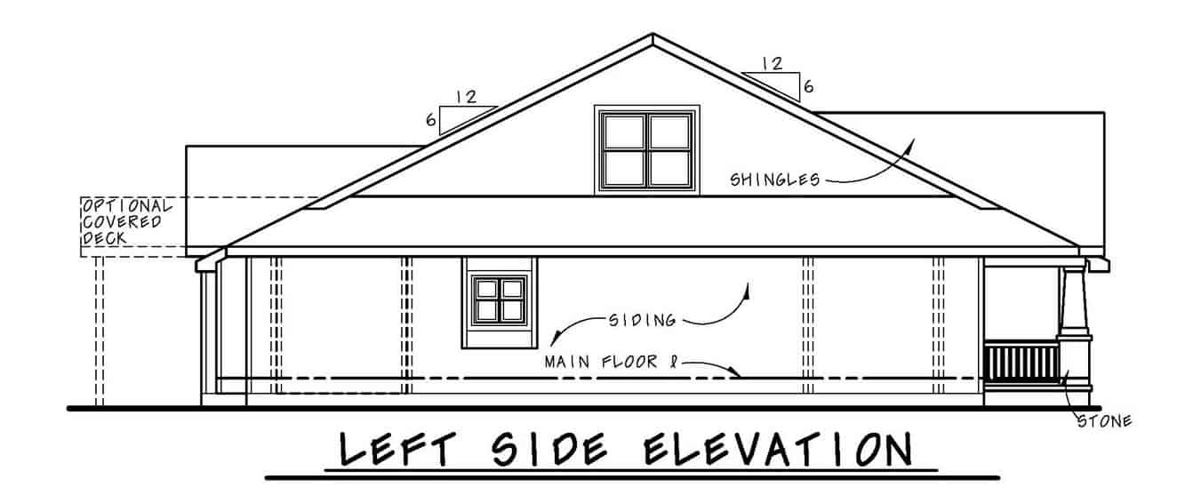 Home Plan Left Elevation of this 4-Bedroom,2776 Sq Ft Plan -120-2693