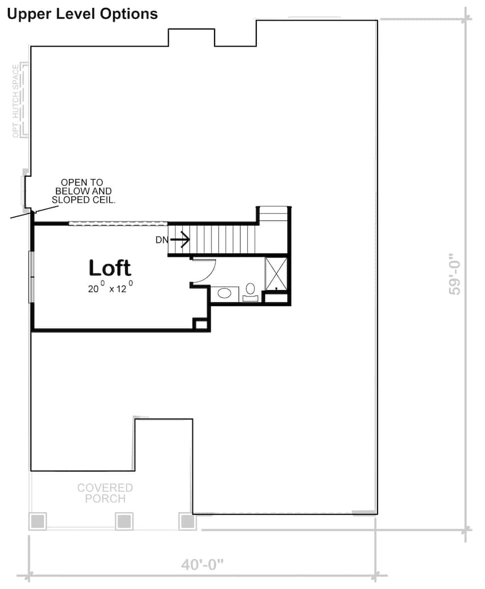 Upper Level of Farmhouse Plan #120-2693