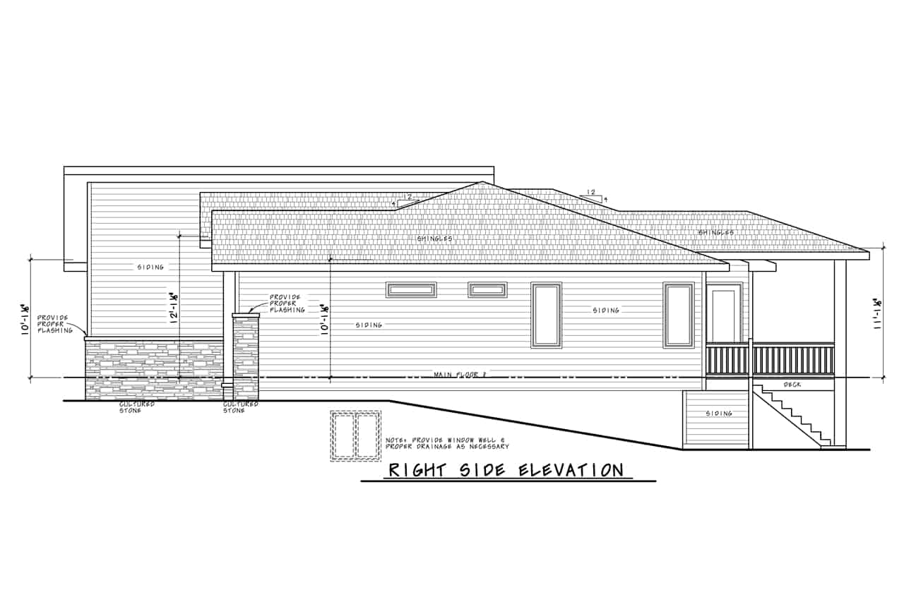 Home Plan Right Elevation of this 3-Bedroom,2846 Sq Ft Plan -120-2695