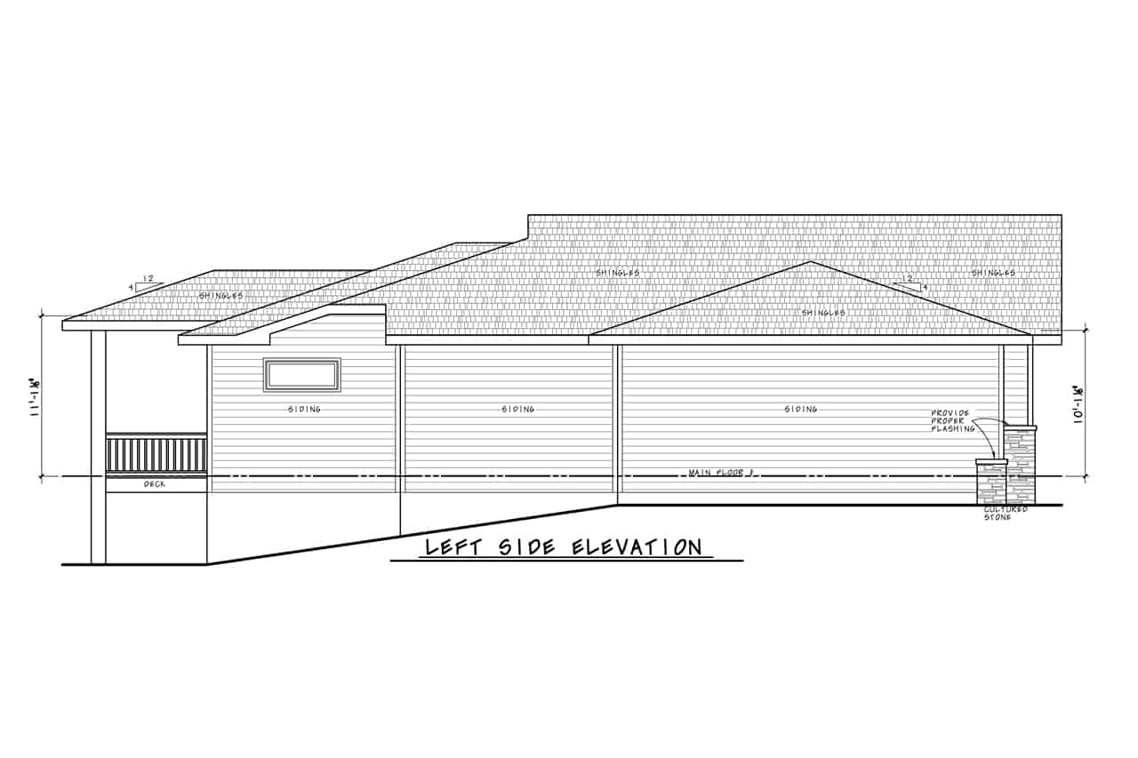 Home Plan Left Elevation of this 3-Bedroom,2846 Sq Ft Plan -120-2695