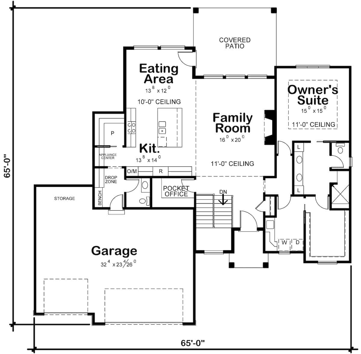 Main Level of Contemporary Plan #120-2695