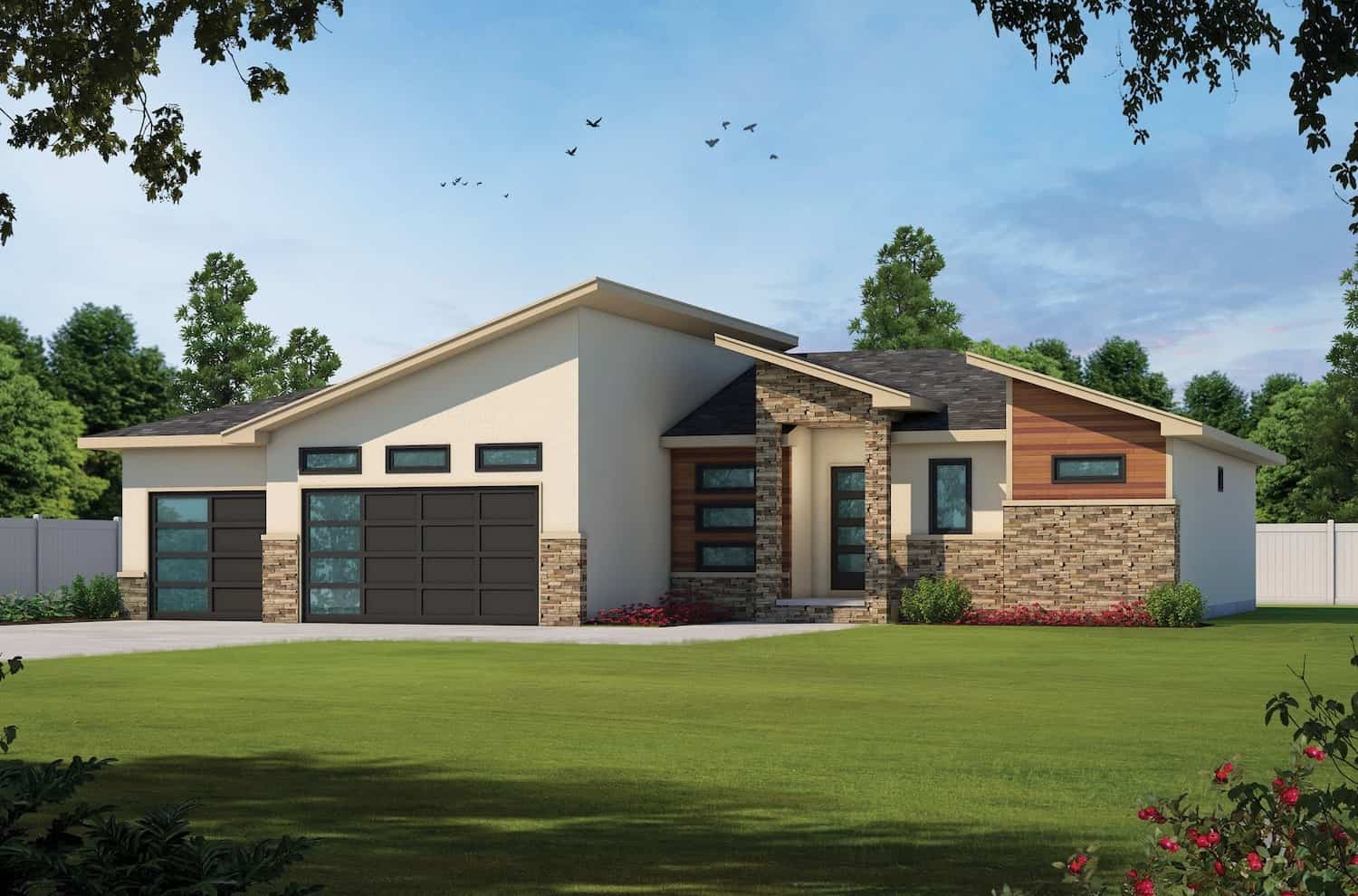 Contemporary Ranch home design (ThePlanCollection: Plan #120-2695)