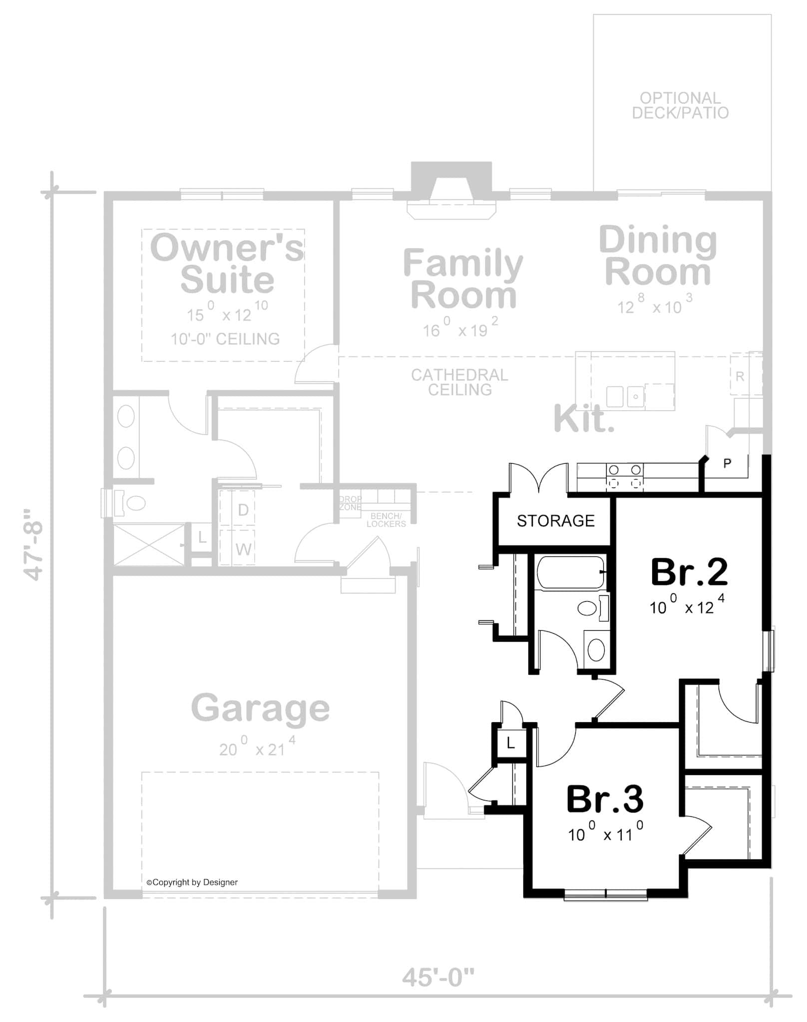 Main Level of Ranch Plan #120-2696