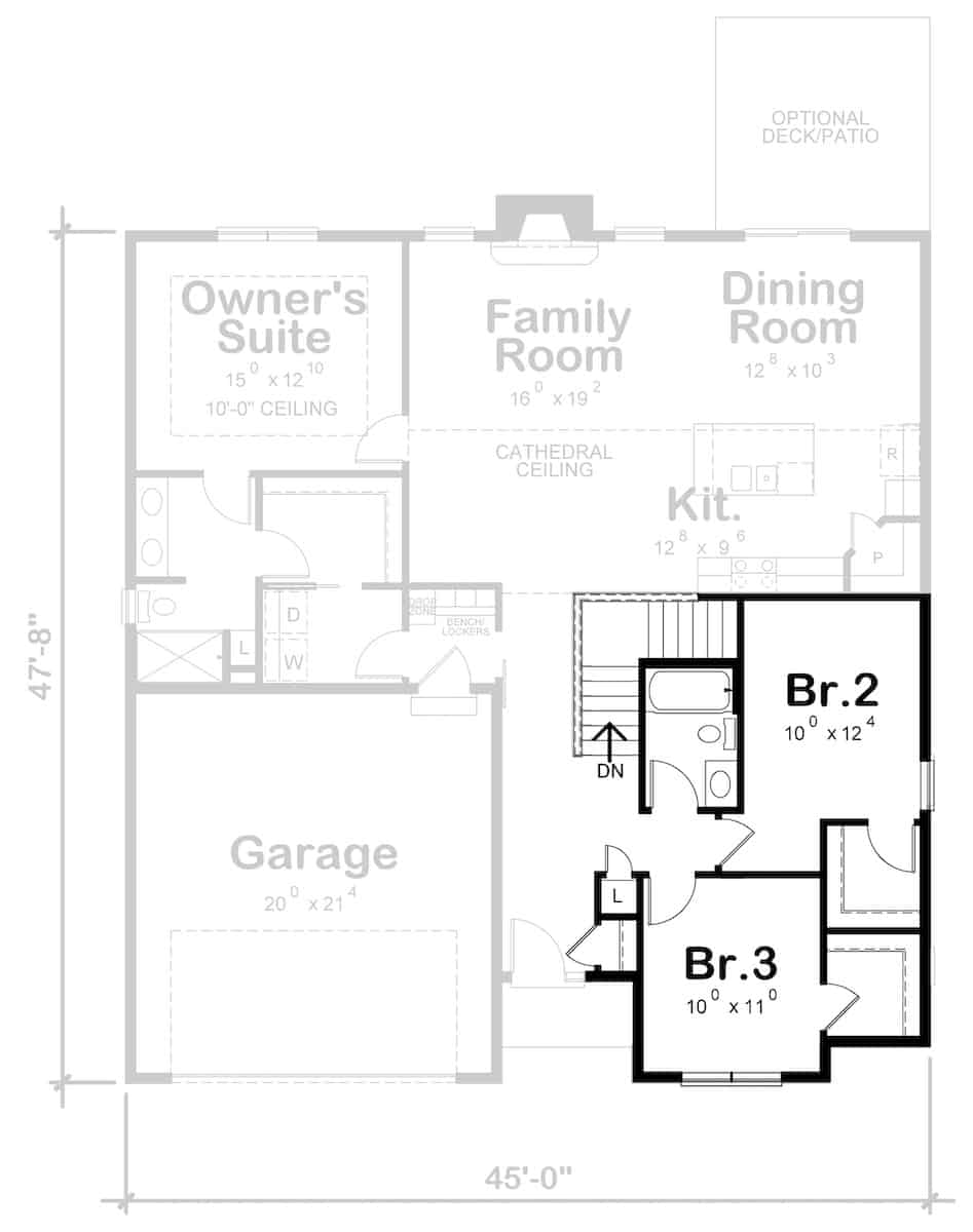 Main Level of Ranch Plan #120-2696