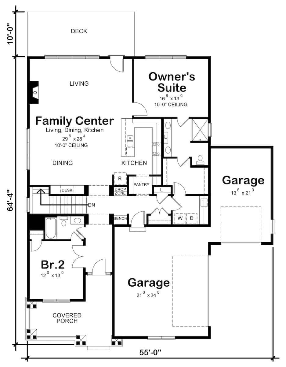 Main Level of Southern Plan #120-2697