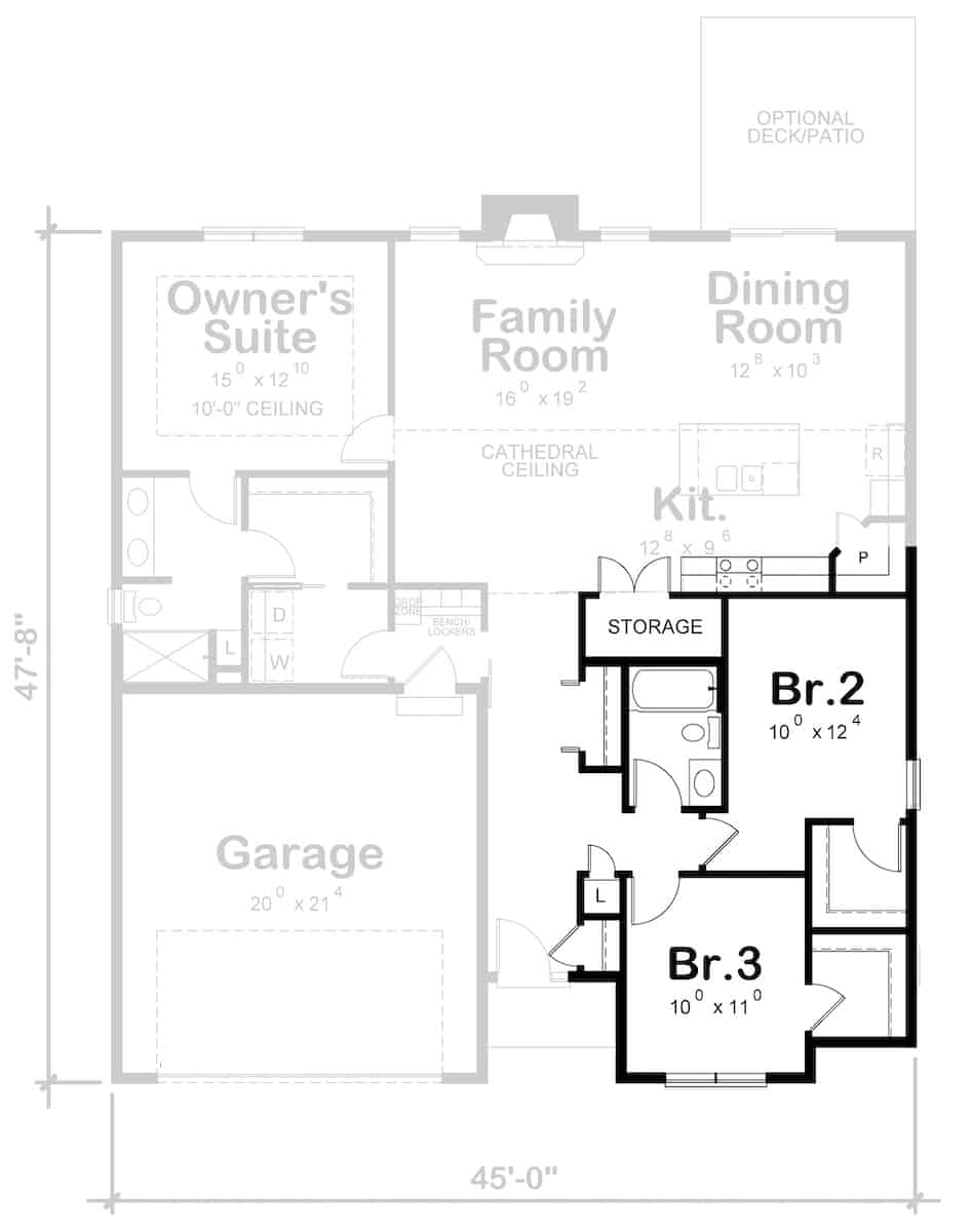 Main Level of Ranch Plan #120-2698