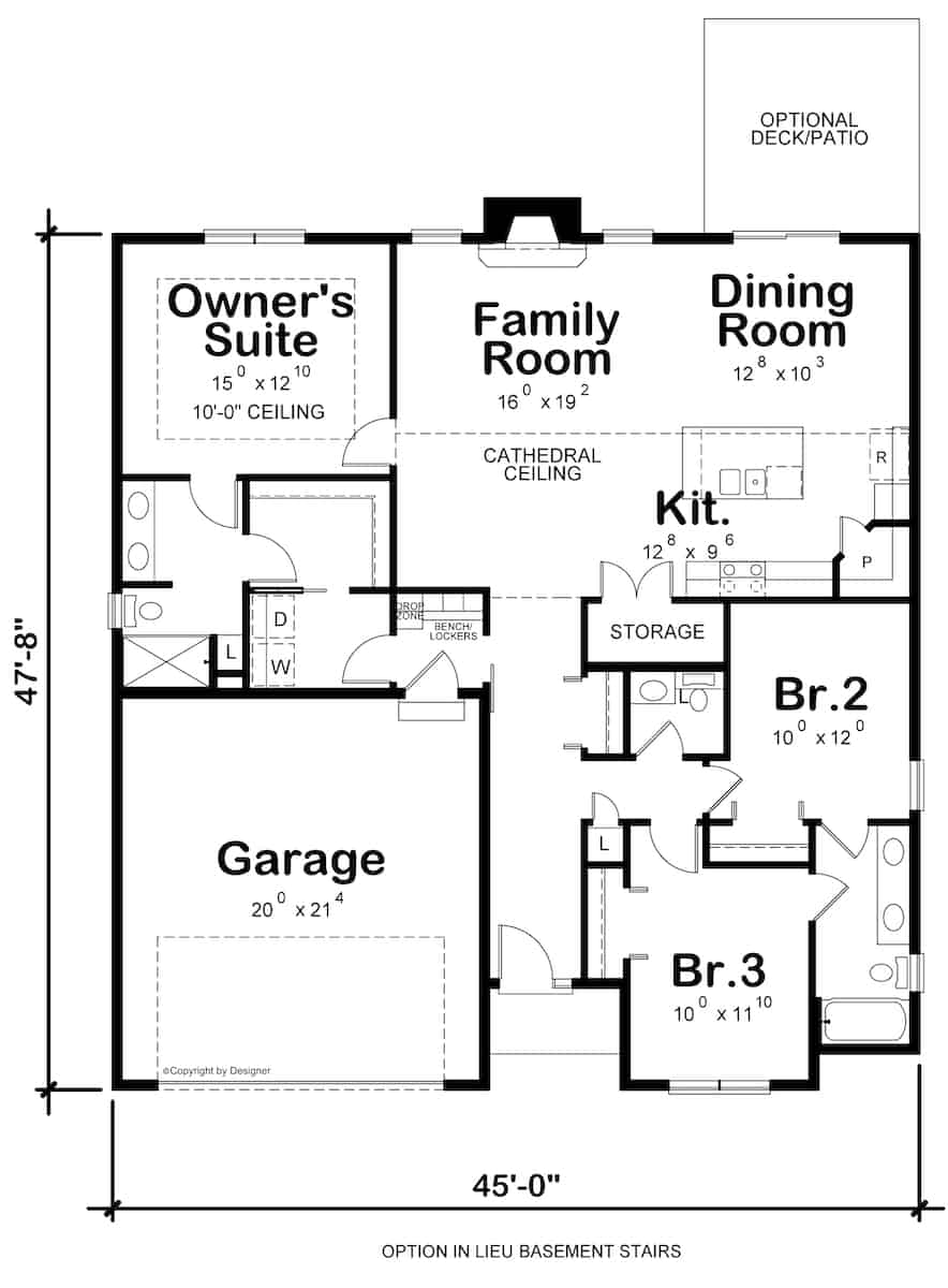 Main Level of Ranch Plan #120-2698