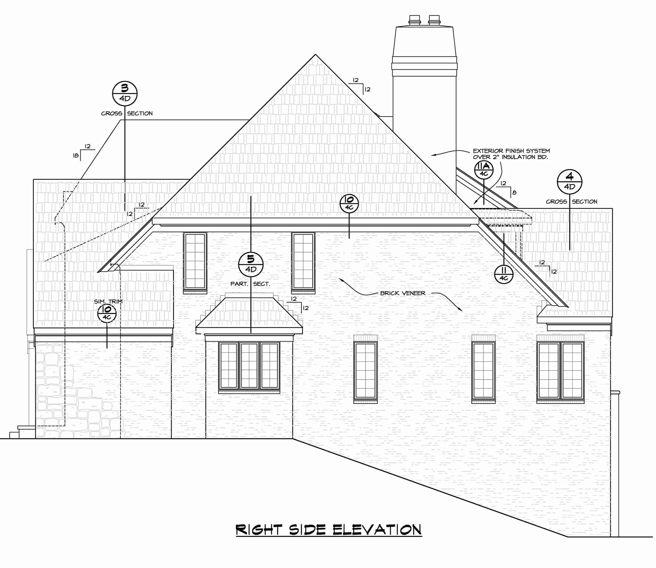 Home Plan Right Elevation of this 6-Bedroom,5963 Sq Ft Plan -120-2700