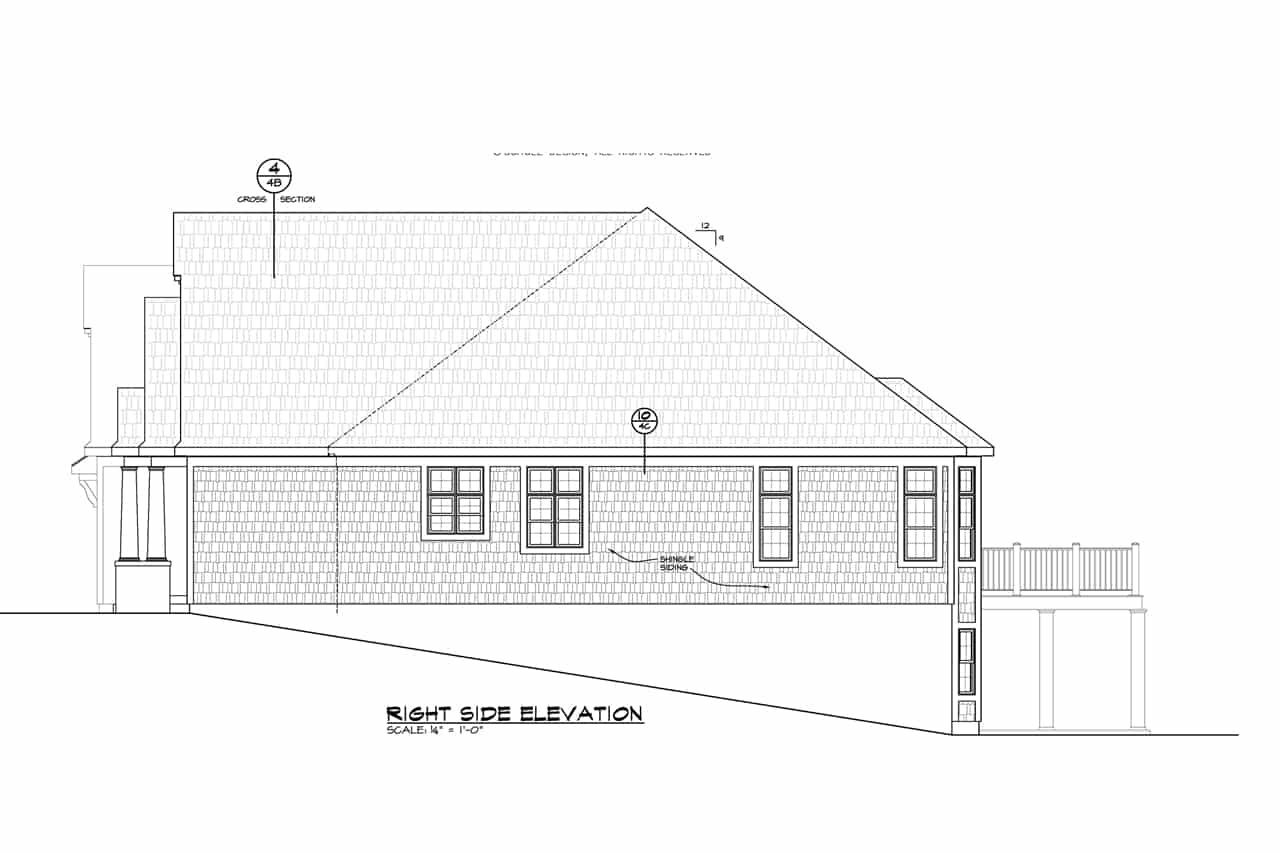 Home Plan Right Elevation of this 5-Bedroom,4988 Sq Ft Plan -120-2701