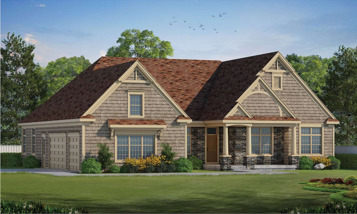 Luxury Ranch style house design (ThePlanCollection: Plan #120-2701)