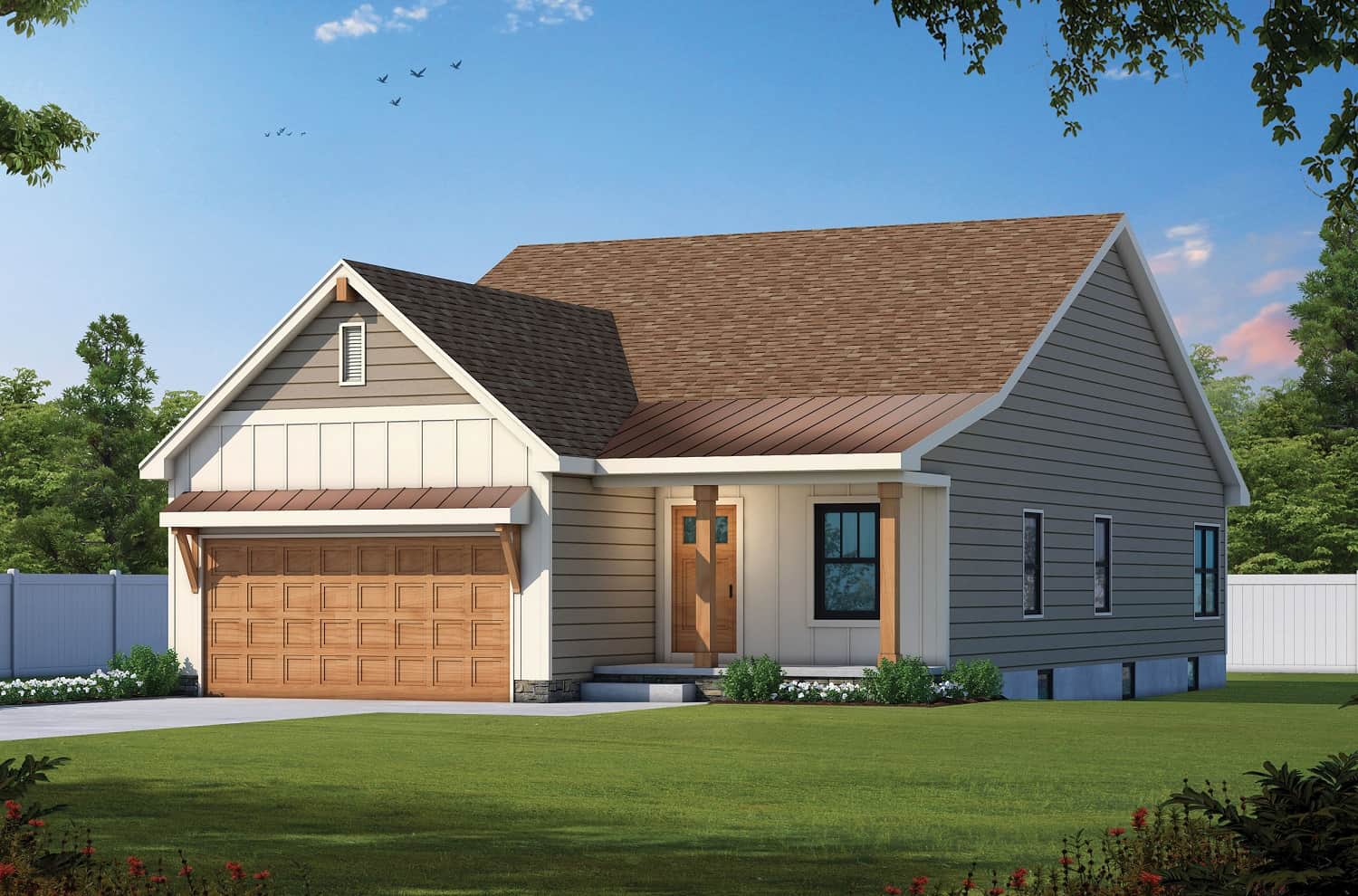 Front elevation of Cottage home (ThePlanCollection: House Plan #120-2702)