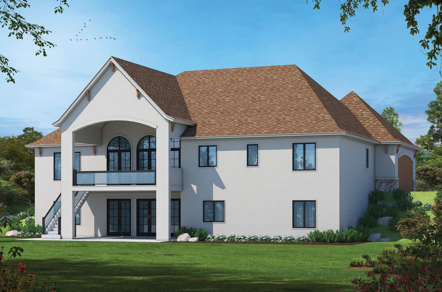 Rear View of this 4-Bedroom, 4681 Sq Ft Plan - 120-2703