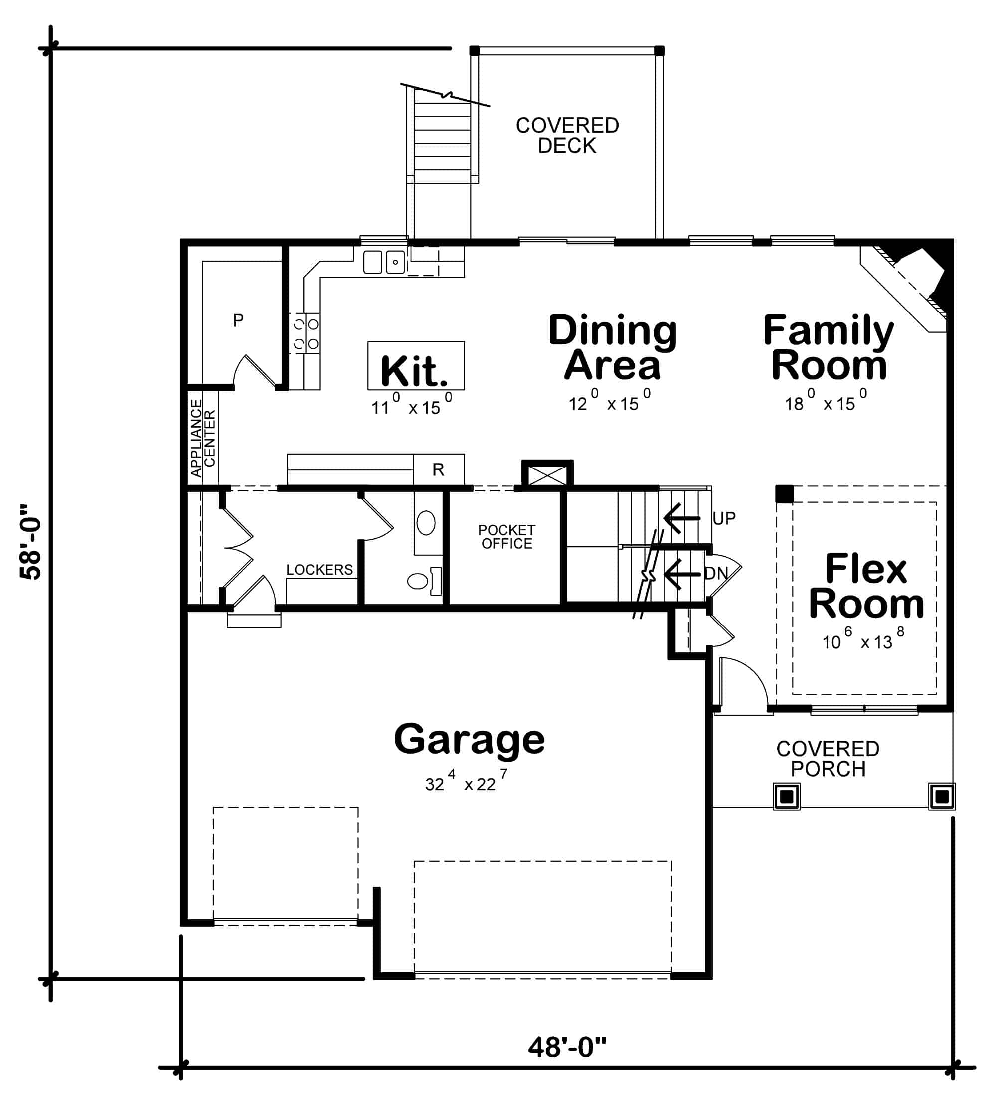 Main Level of Traditional Plan #120-2706