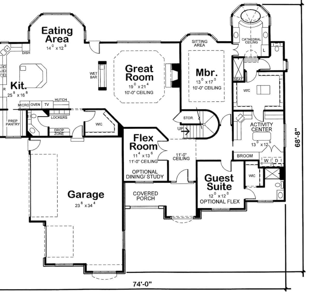 Main Level of French Plan #120-2707
