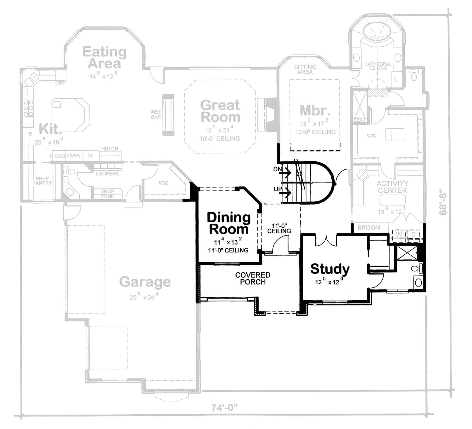 Main Level of French Plan #120-2707