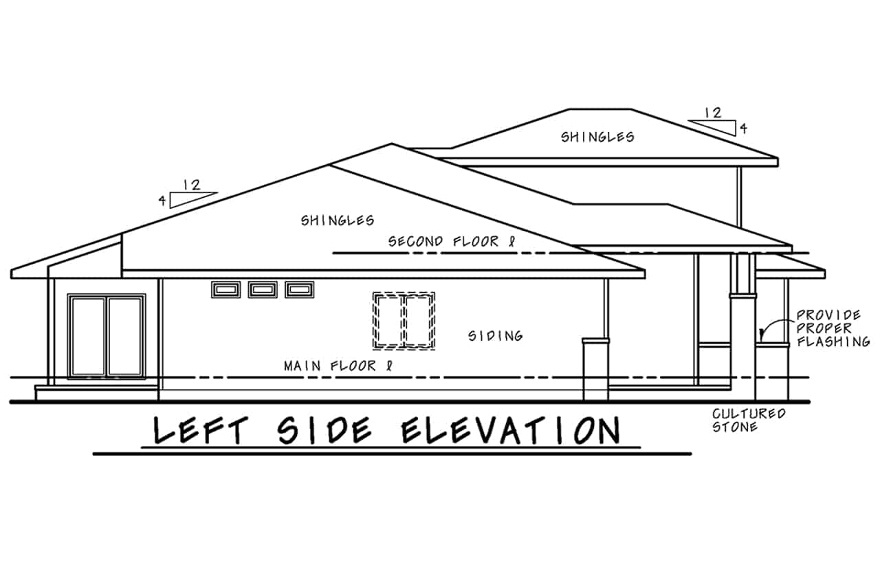 Home Plan Left Elevation of this 2-Bedroom,2251 Sq Ft Plan -120-2709