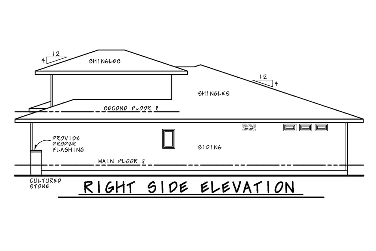 Home Plan Right Elevation of this 2-Bedroom,2251 Sq Ft Plan -120-2709