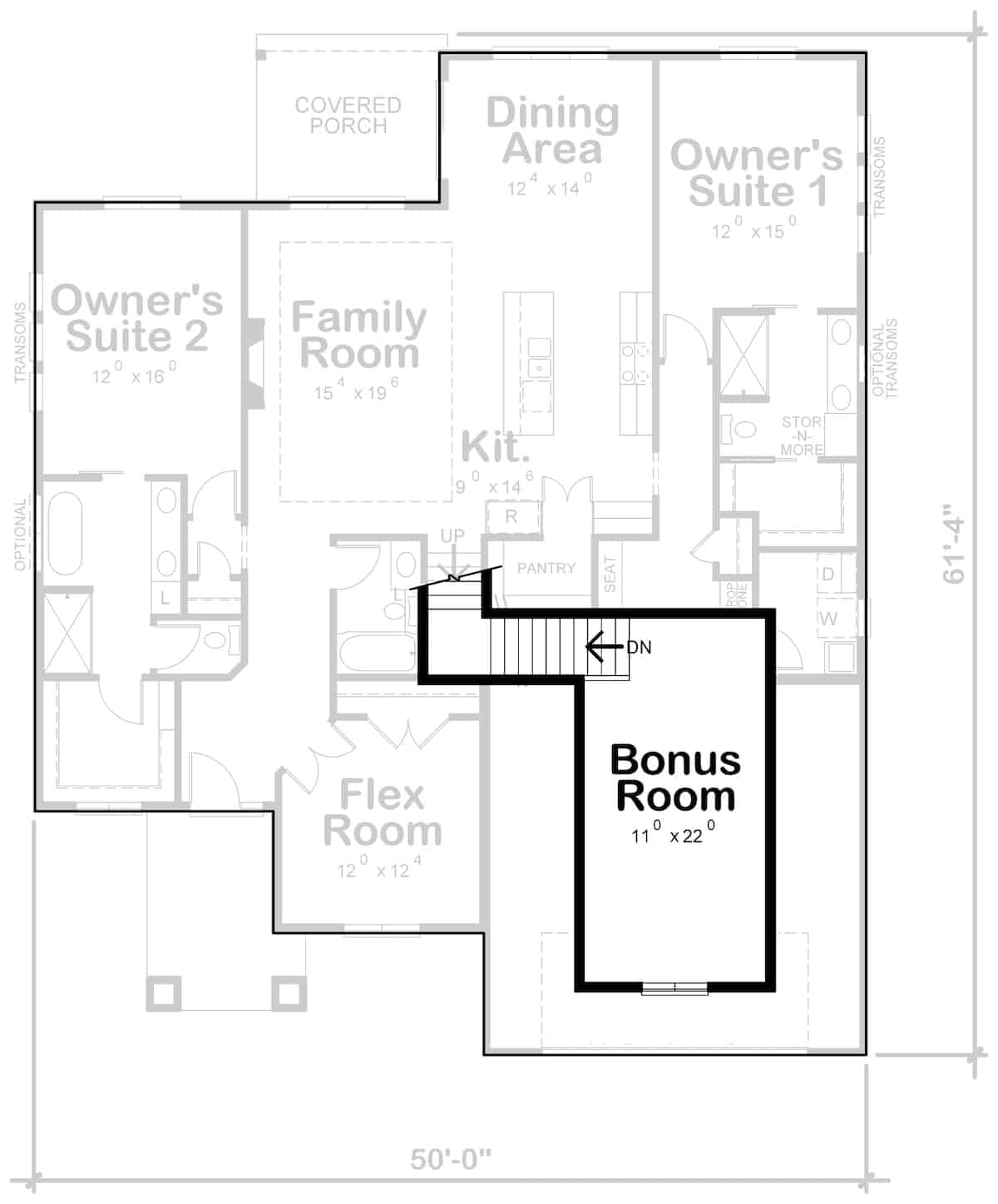 Bonus Room of Contemporary Plan #120-2709