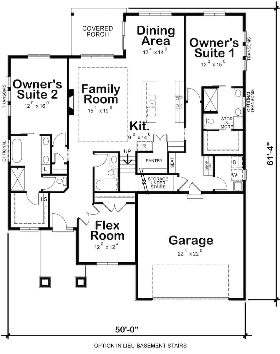 Main Level of Contemporary Plan #120-2709