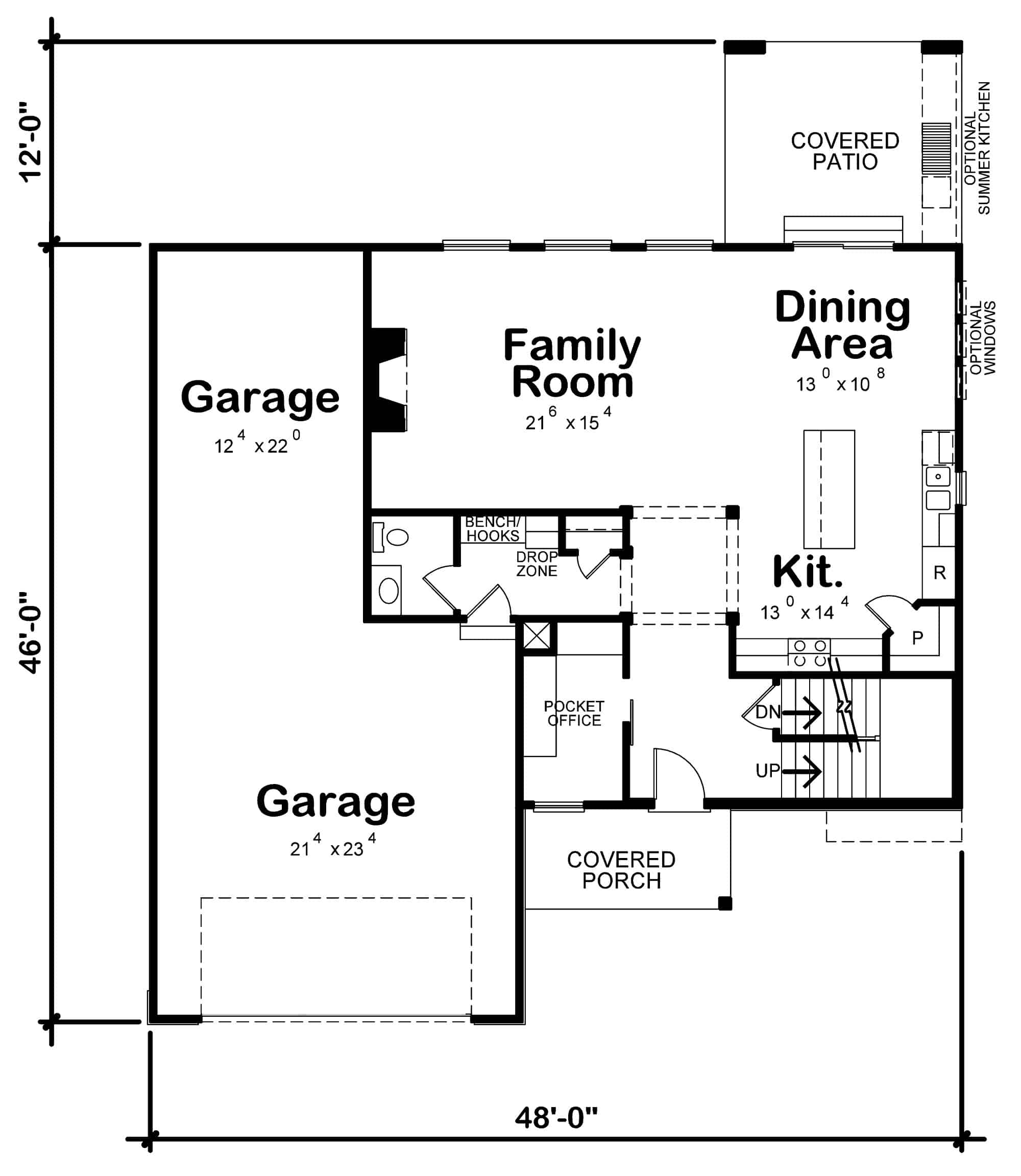 Main Level of Contemporary Plan #120-2711
