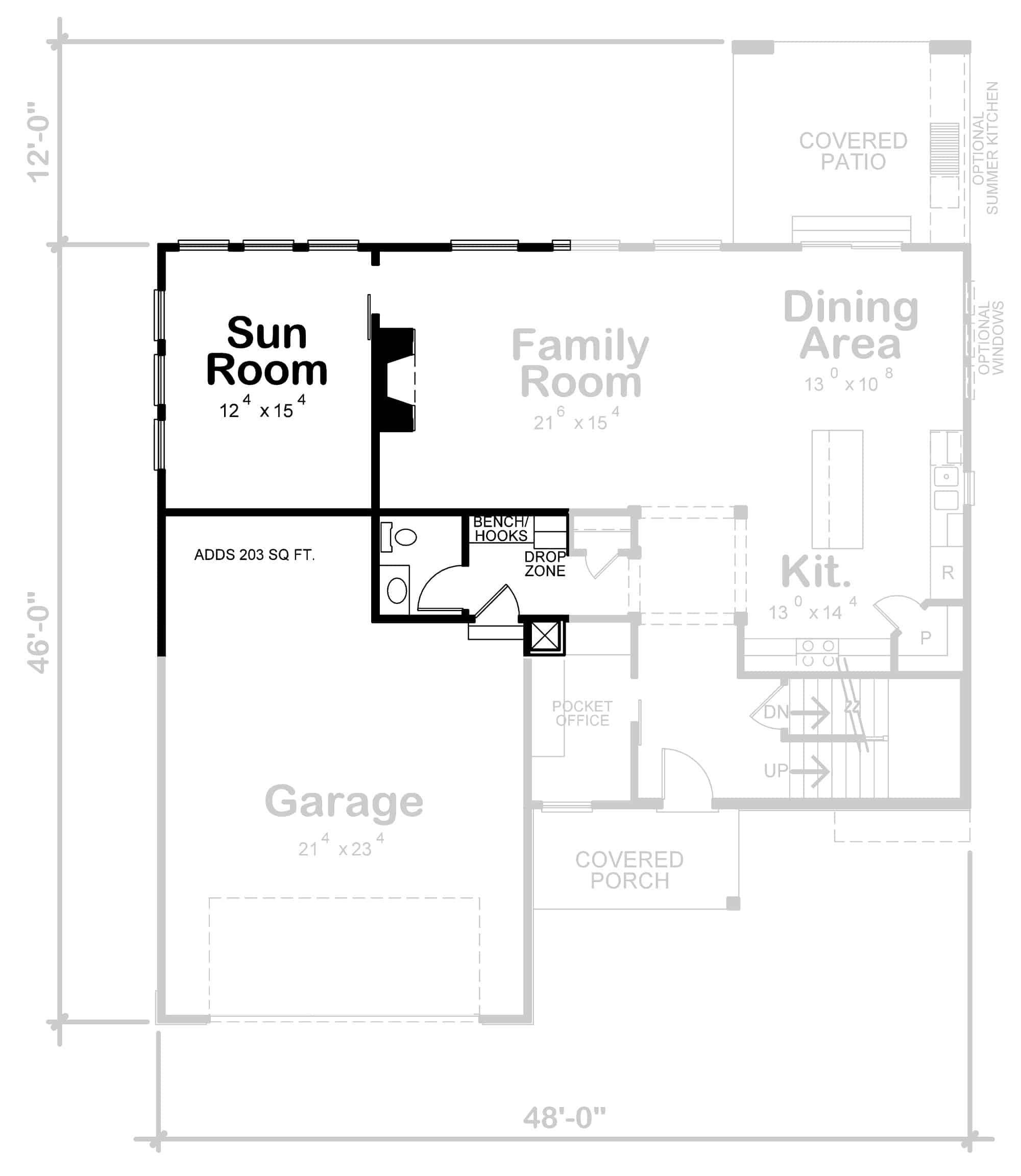 Main Level of Contemporary Plan #120-2711