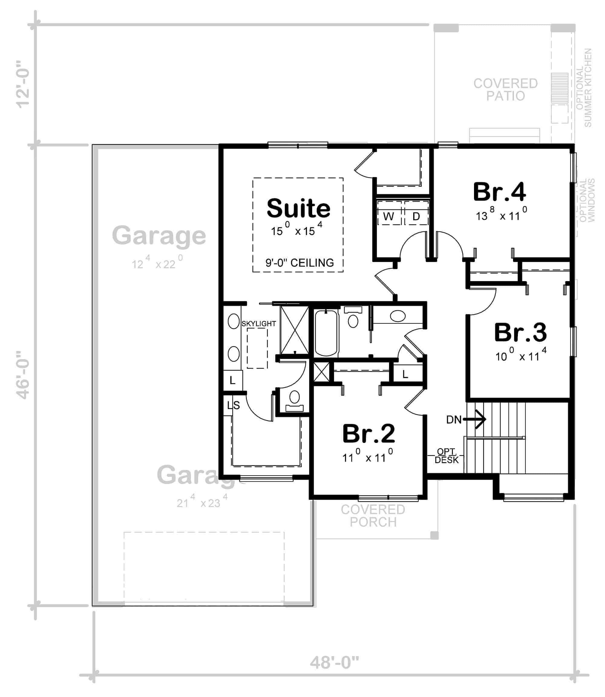Upper Level of Contemporary Plan #120-2711