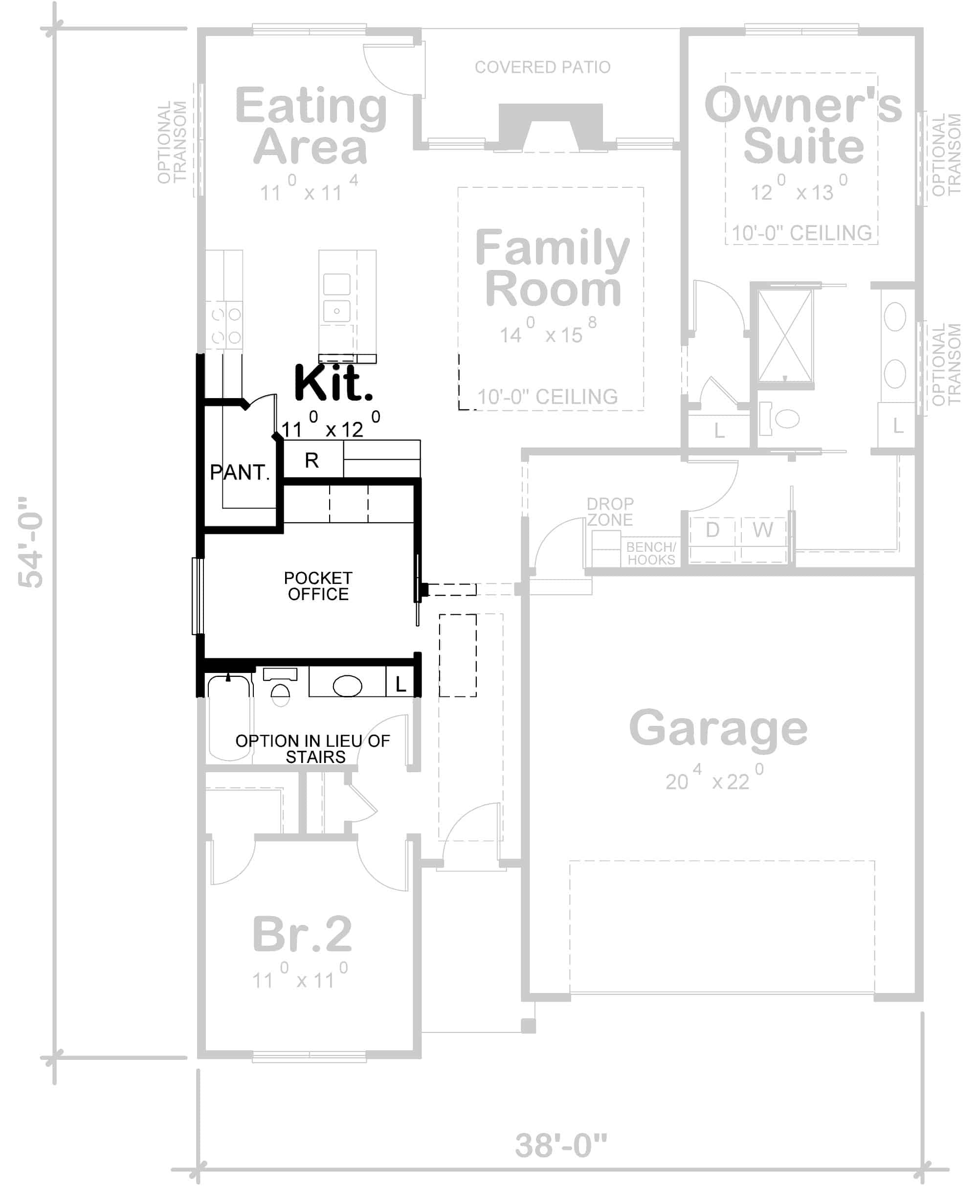 Upper Level of Cottage Plan #120-2712