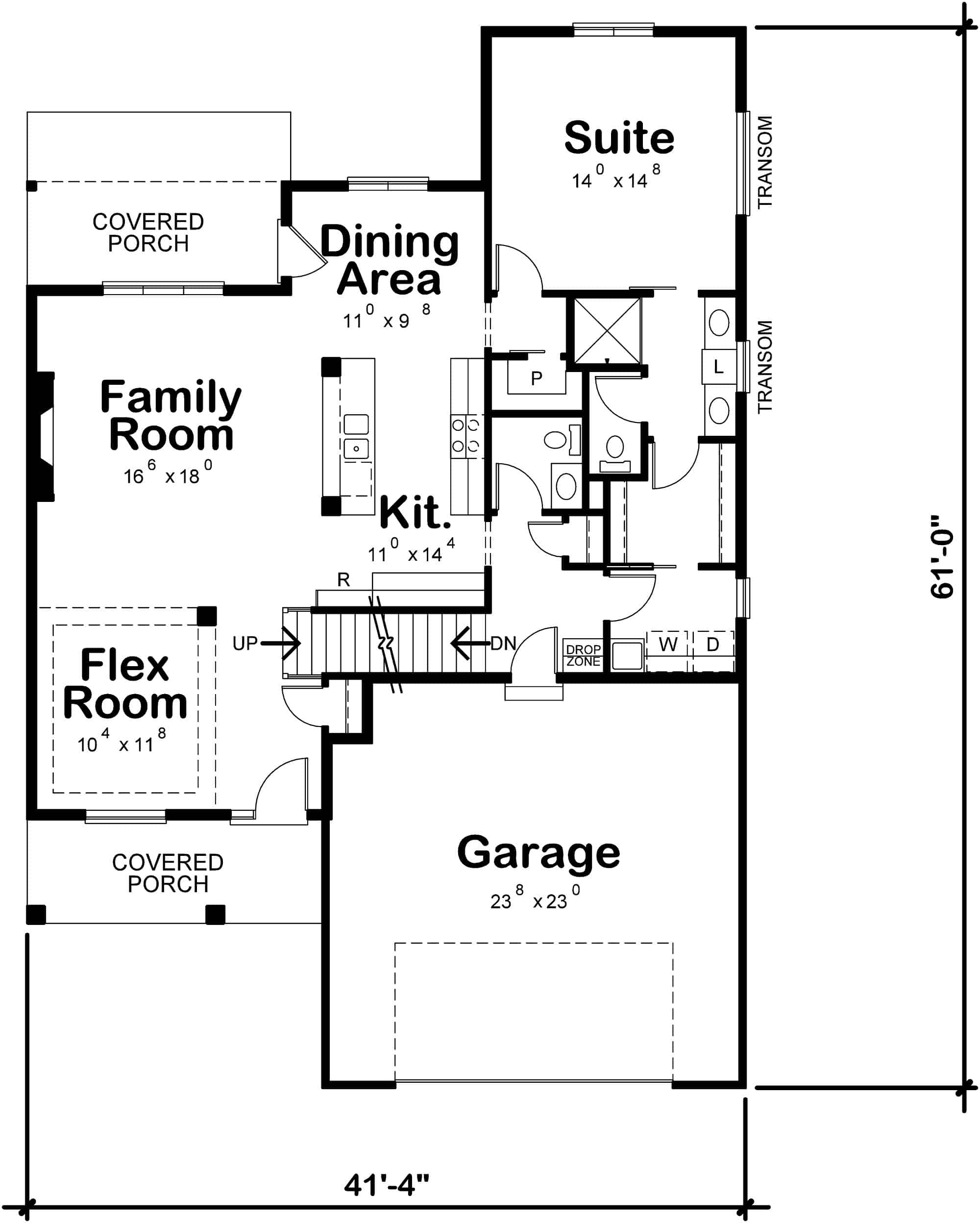 Main Level of Modern Farmhouse Plan #120-2715