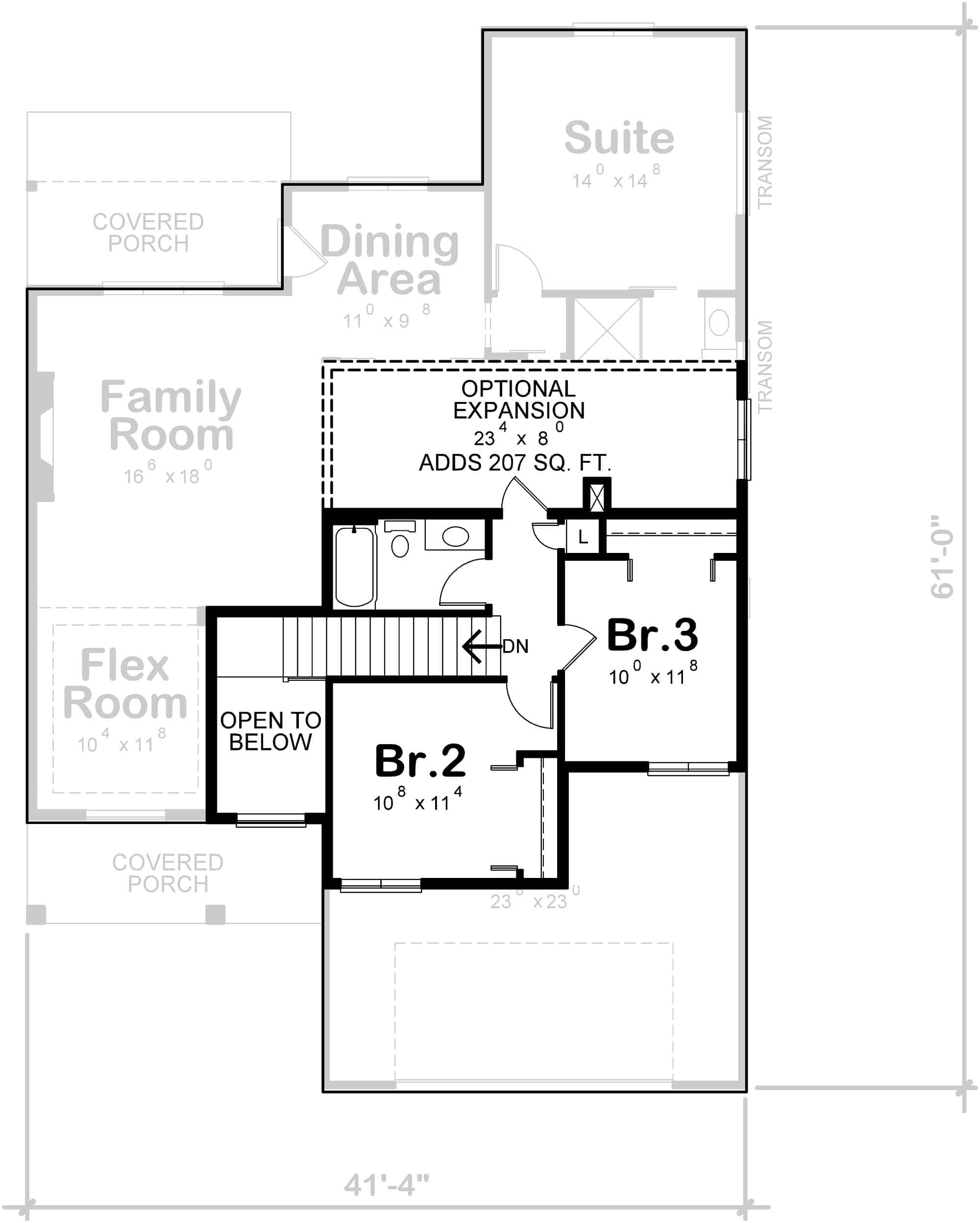 Upper Level of Modern Farmhouse Plan #120-2715