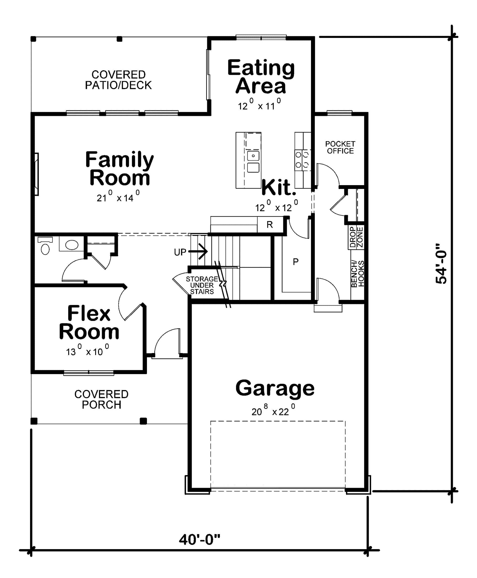 Main Level of Contemporary Plan #120-2717