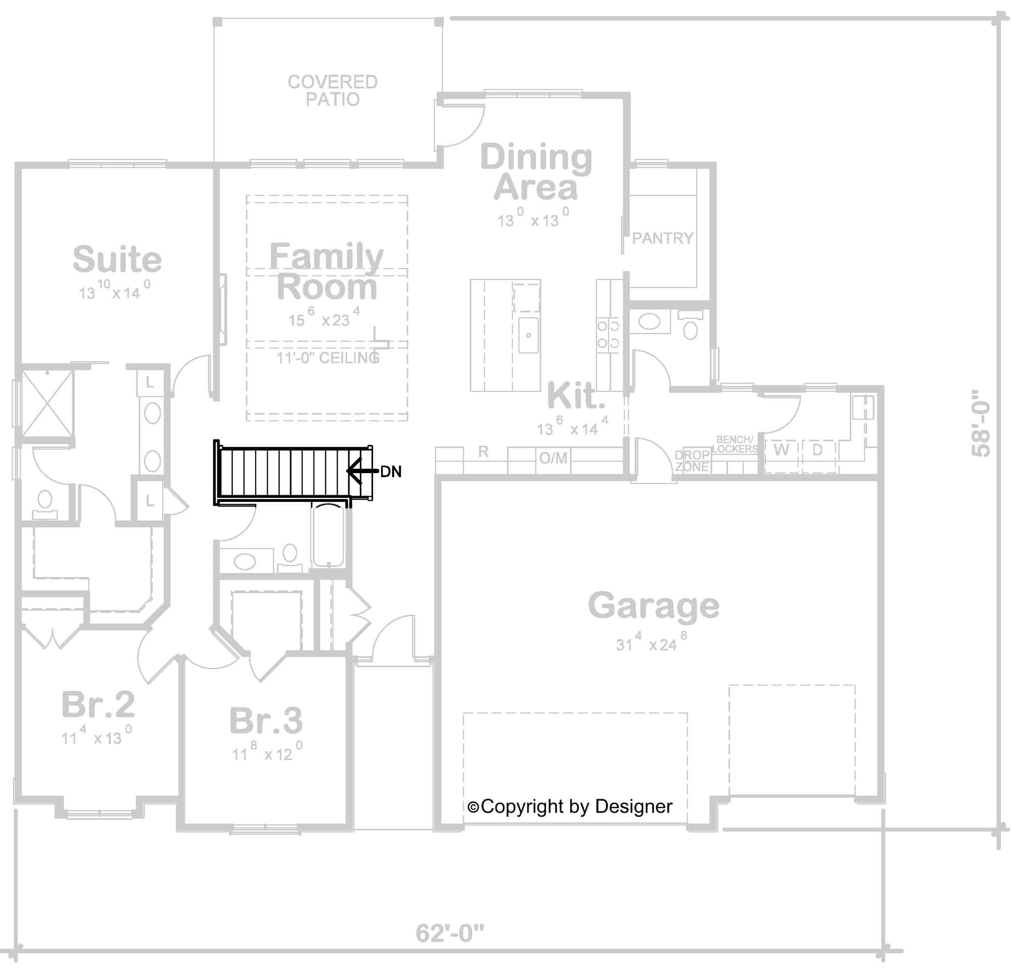 Main Level of Ranch Plan #120-2719