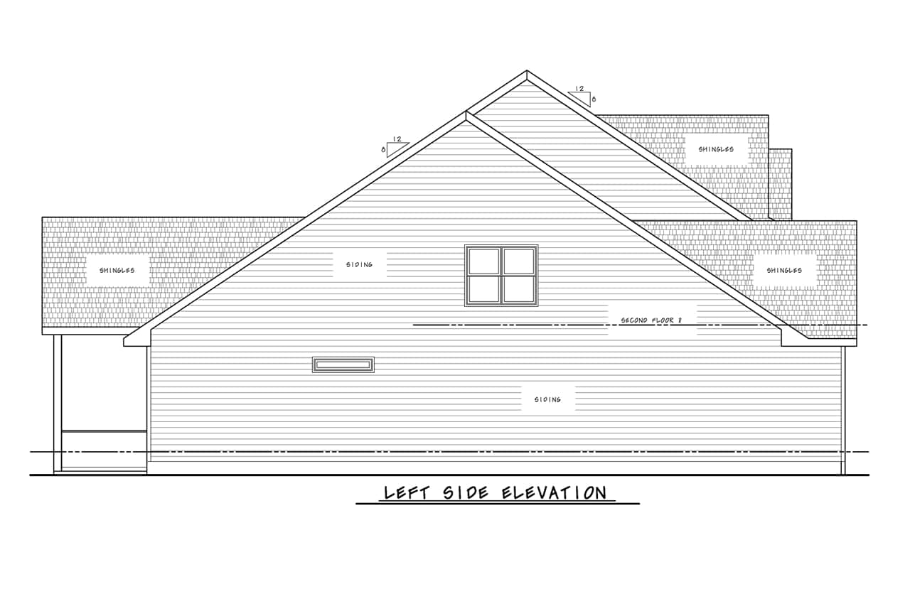 Home Plan Left Elevation of this 4-Bedroom,2437 Sq Ft Plan -120-2720