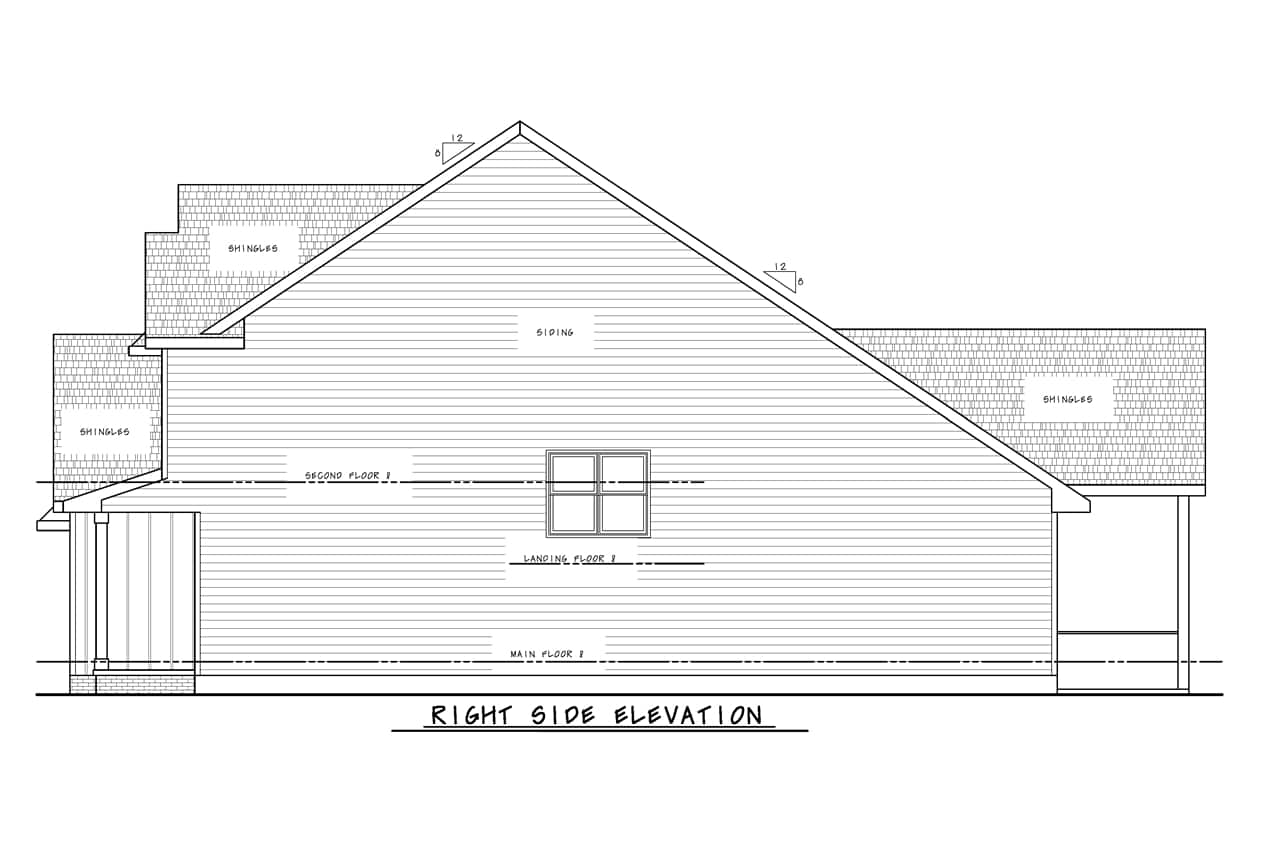 Home Plan Right Elevation of this 4-Bedroom,2437 Sq Ft Plan -120-2720