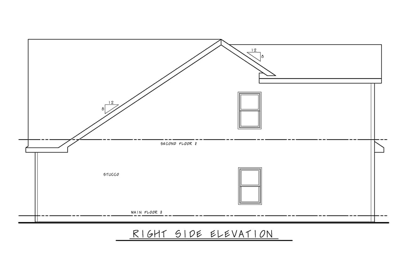 Home Plan Right Elevation of this 4-Bedroom,1872 Sq Ft Plan -120-2721
