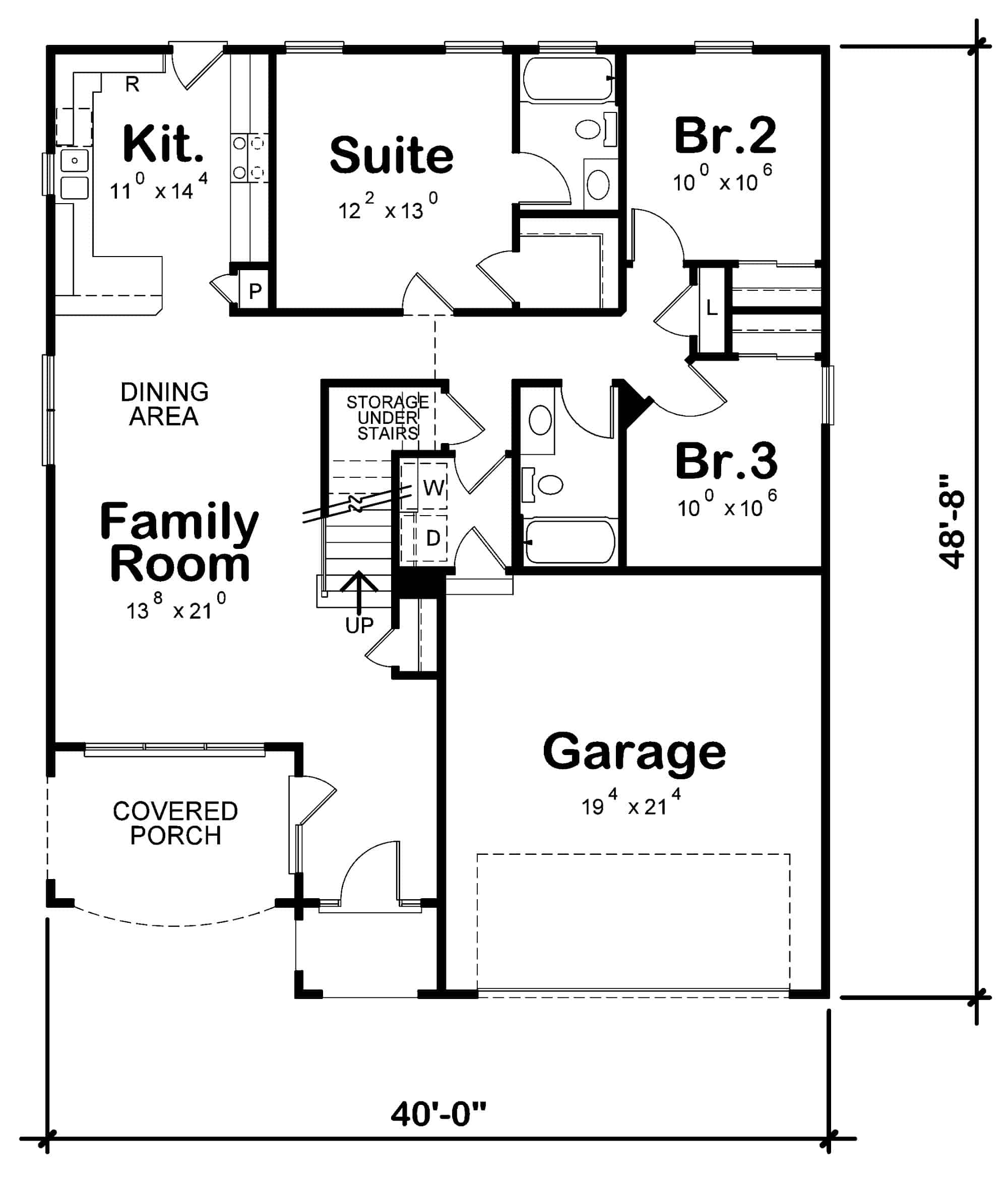 Main Level of Contemporary Plan #120-2721