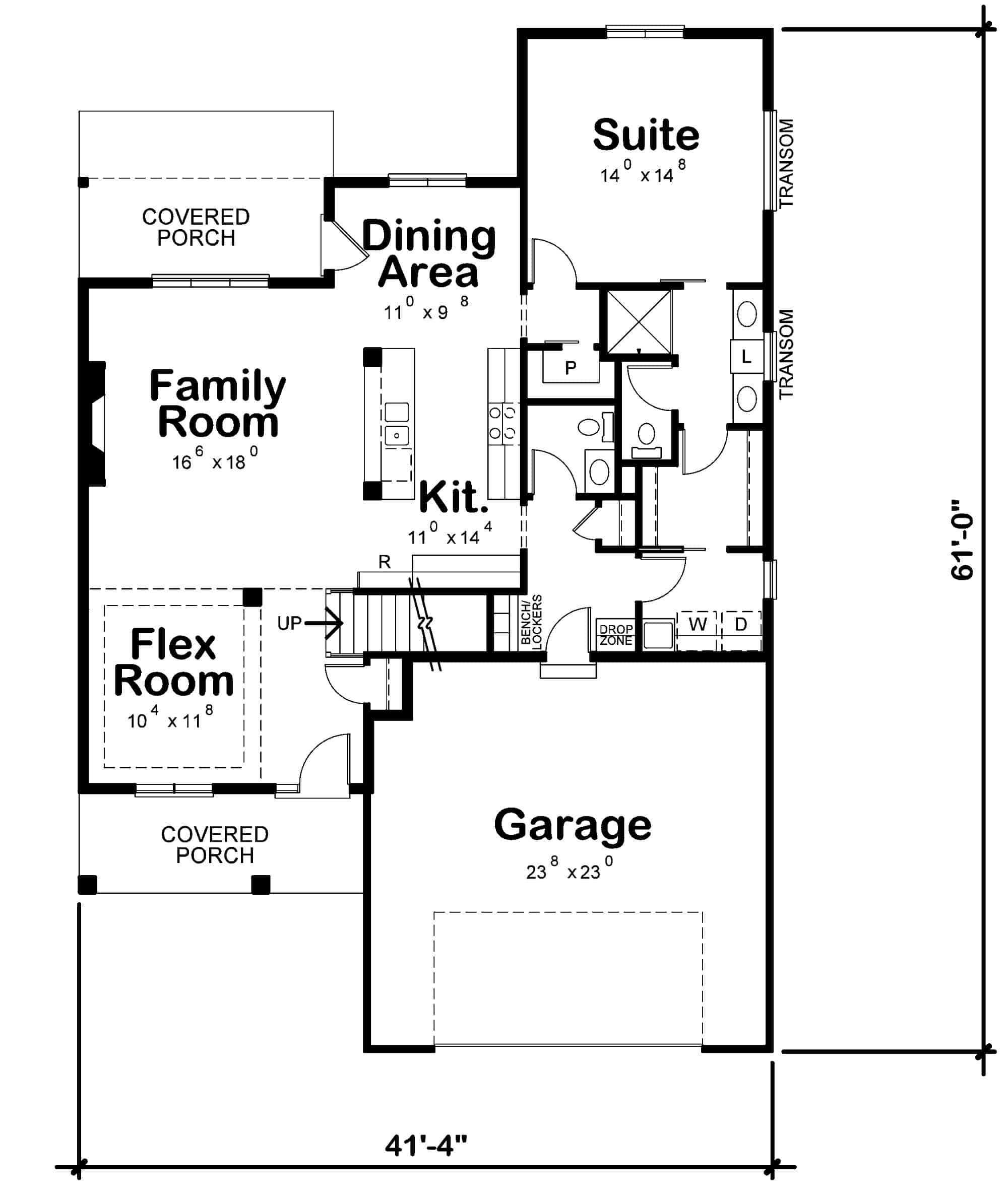 Main Level of Contemporary Plan #120-2723