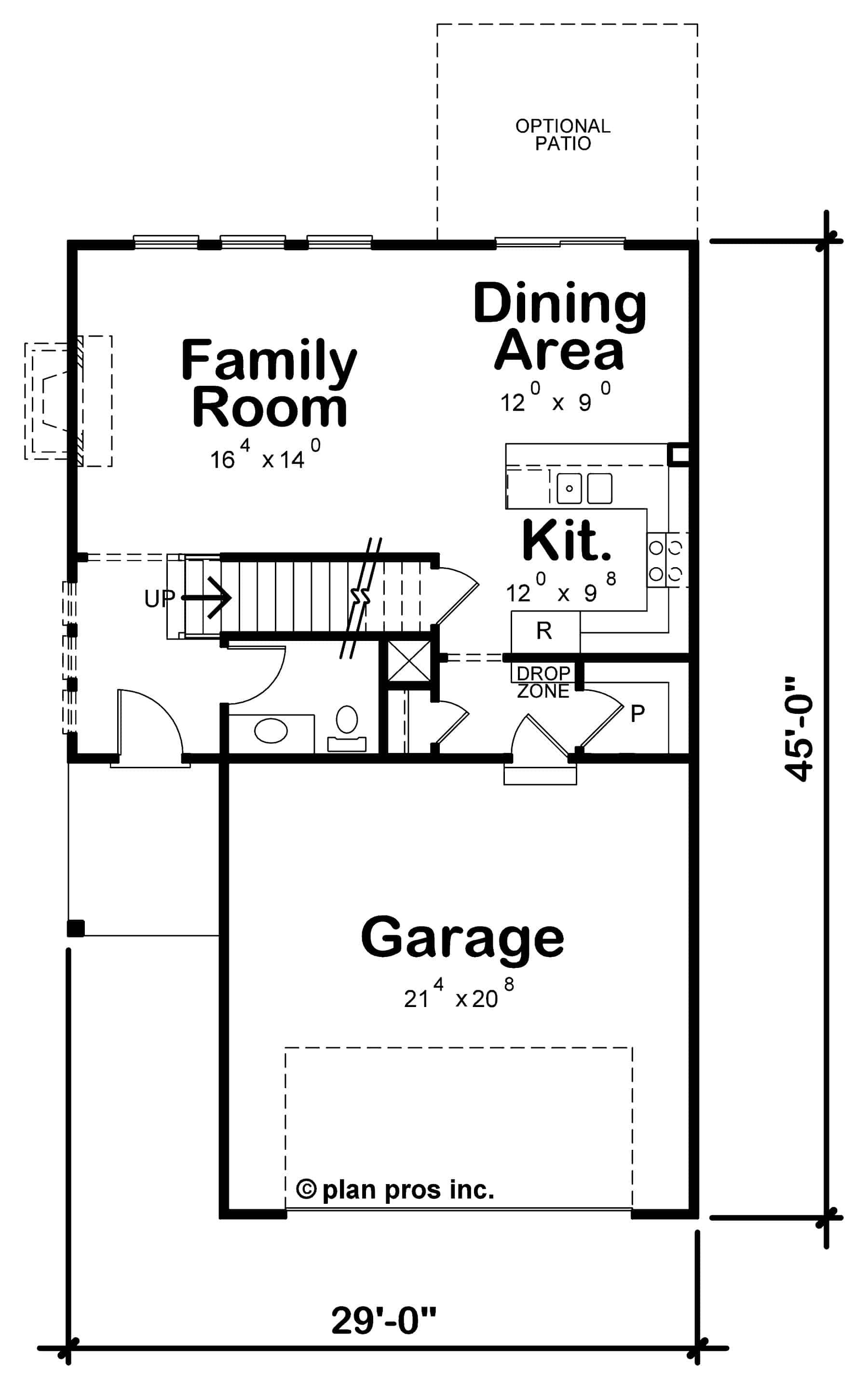 Main Level of Farmhouse Plan #120-2725