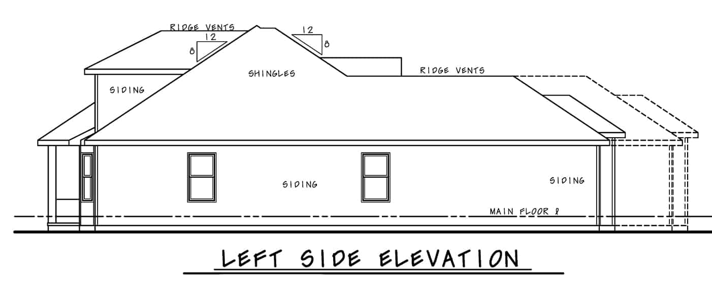 Home Plan Left Elevation of this 4-Bedroom,3380 Sq Ft Plan -120-2726