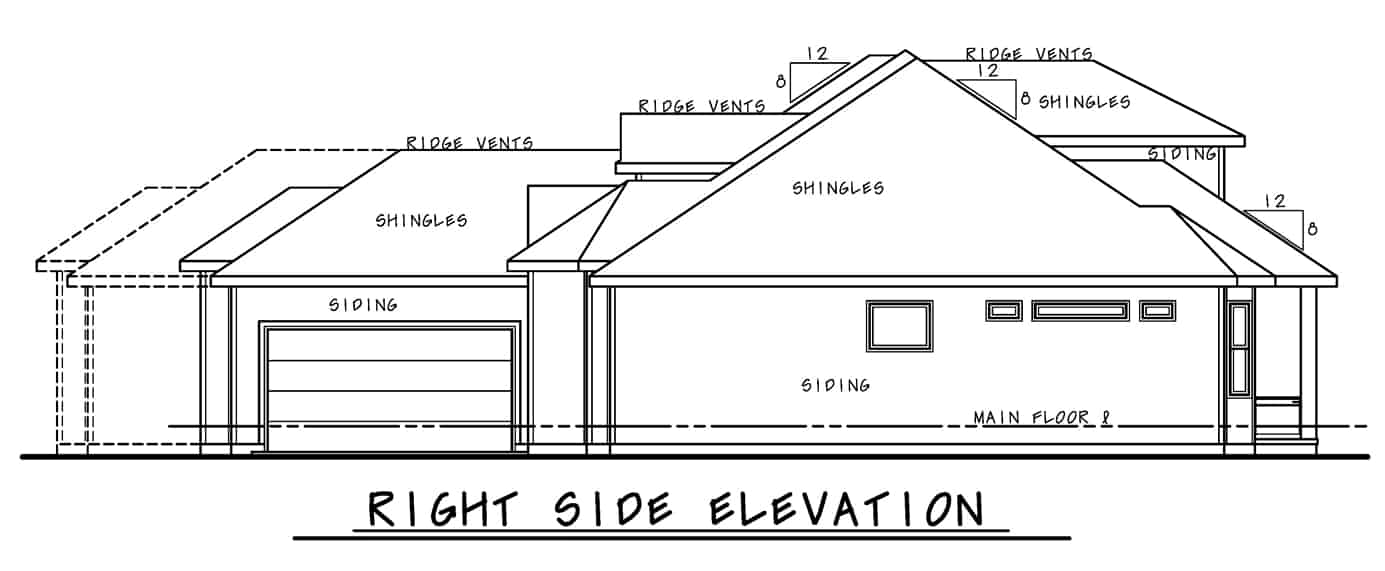 Home Plan Right Elevation of this 4-Bedroom,3380 Sq Ft Plan -120-2726
