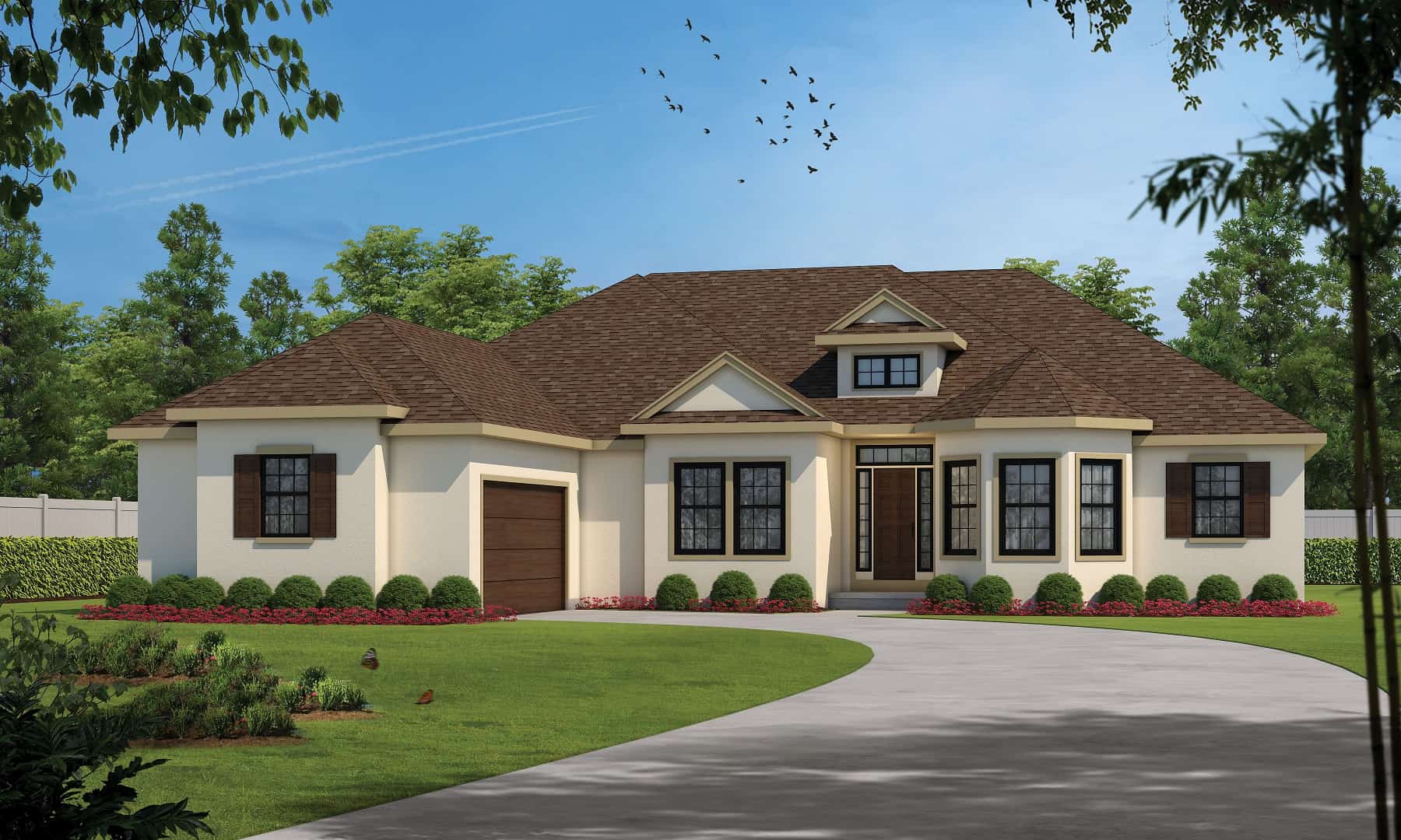 Front elevation of Mediterranean home (ThePlanCollection: House Plan #120-2726)