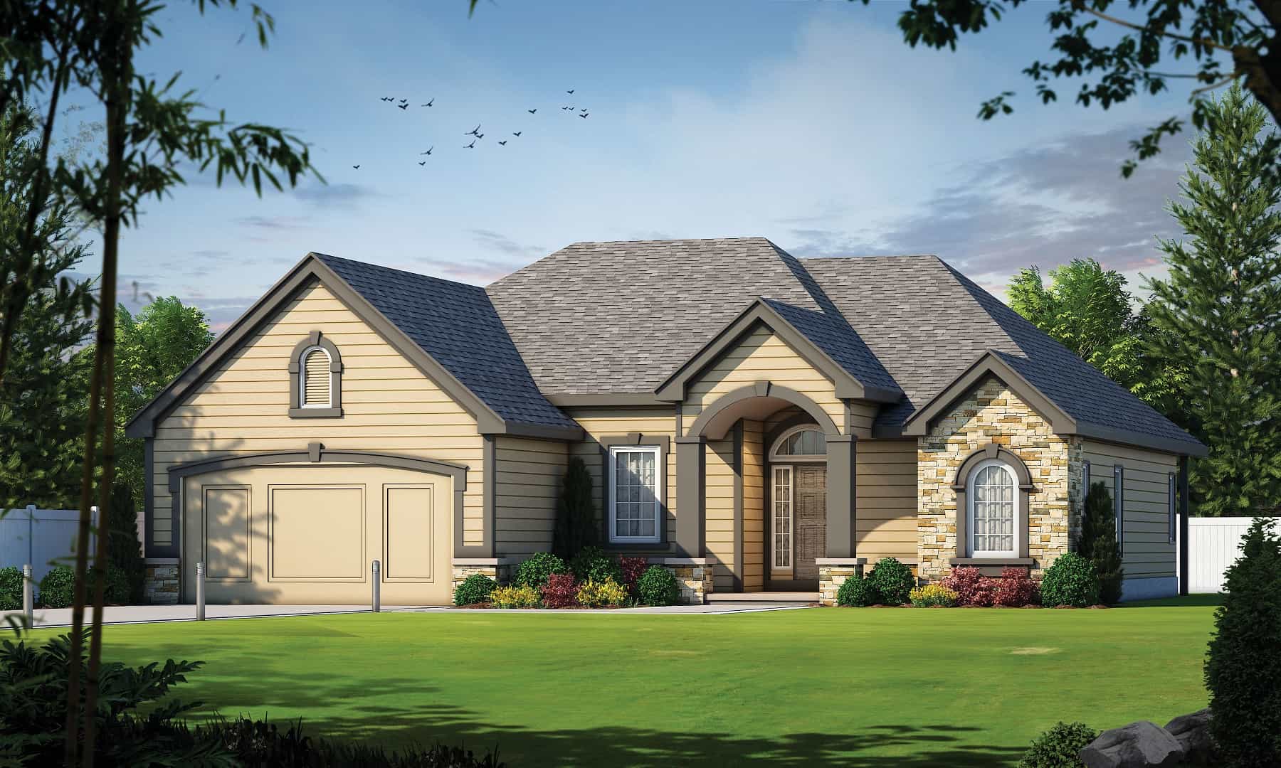 Front elevation of Traditional home (ThePlanCollection: House Plan #120-2727)