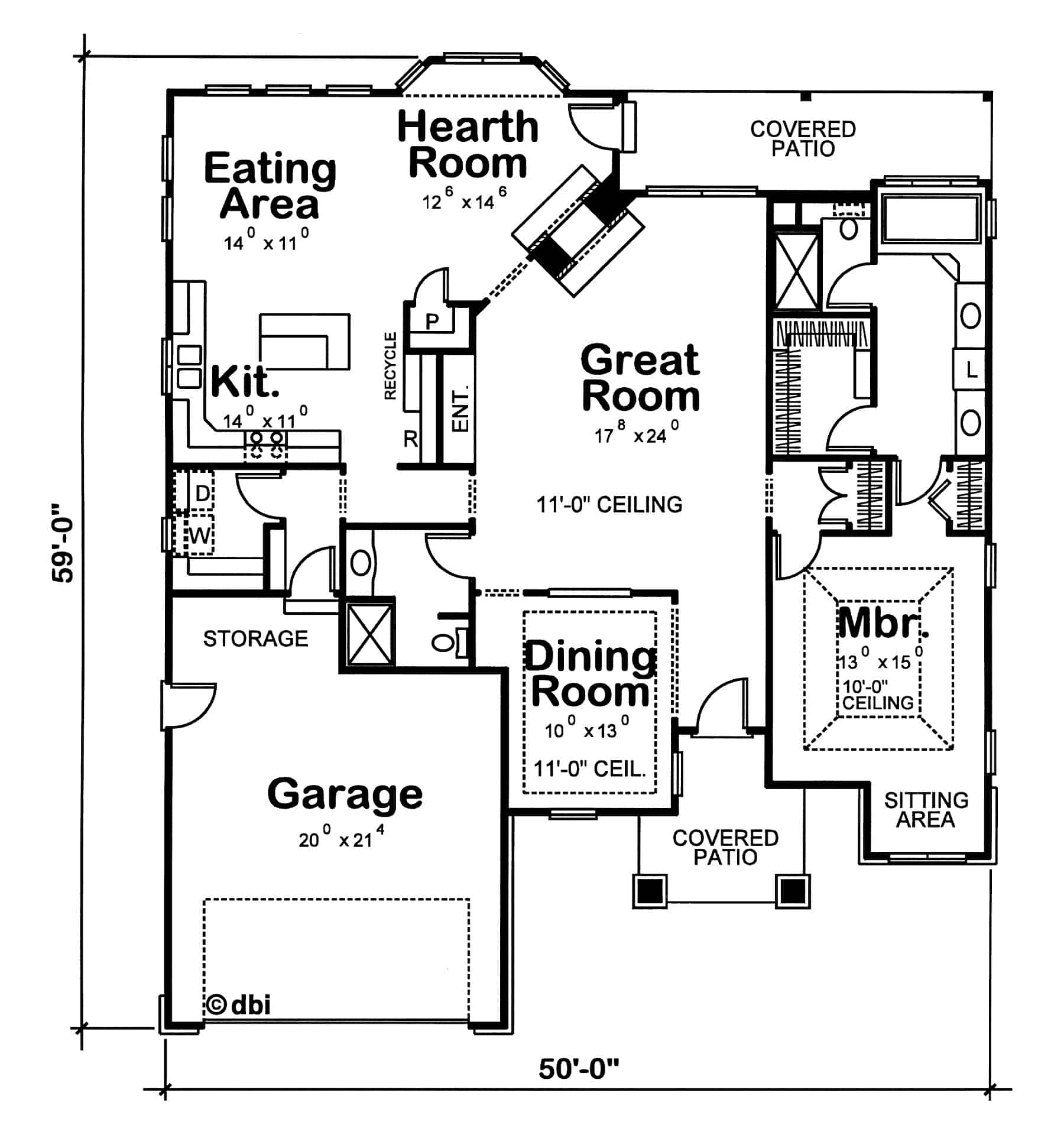 Main Level of Mediterranean Plan #120-2728