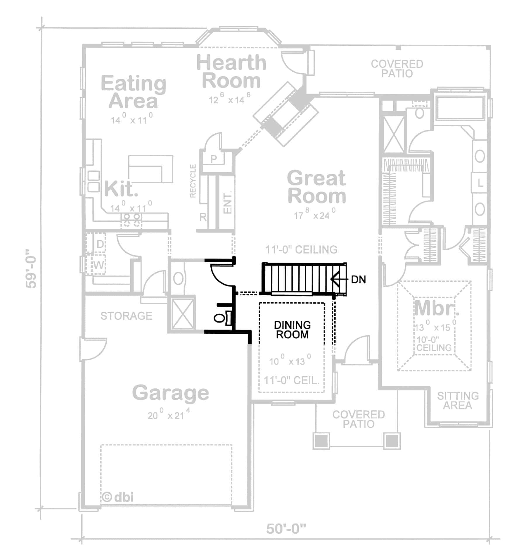 Main Level of Mediterranean Plan #120-2728