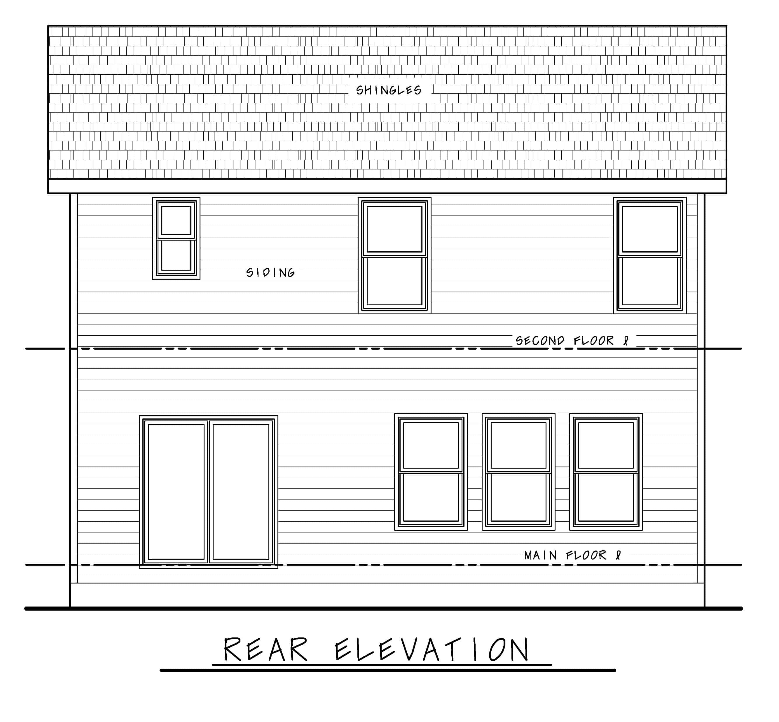 Home Plan Rear Elevation of this 4-Bedroom,2125 Sq Ft Plan -120-2729